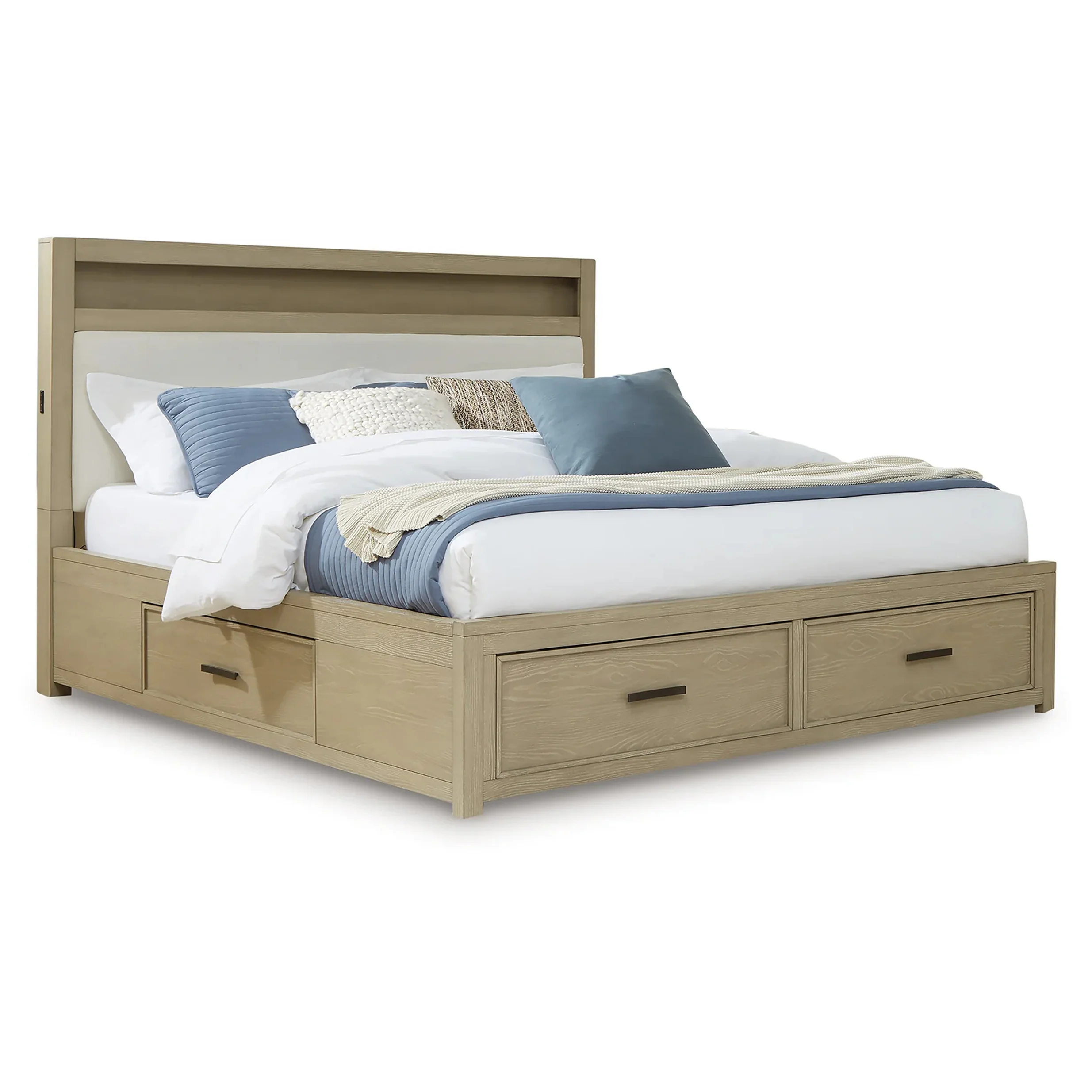 Calmoro - Queen Bookcase Bed - Gray