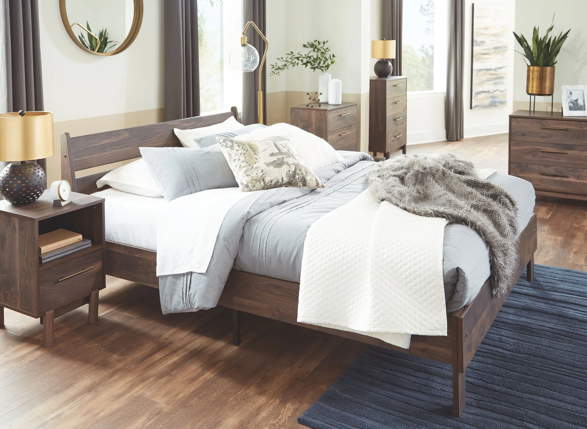 Calverson - Mocha - Queen Panel Platform Bed - Image 6