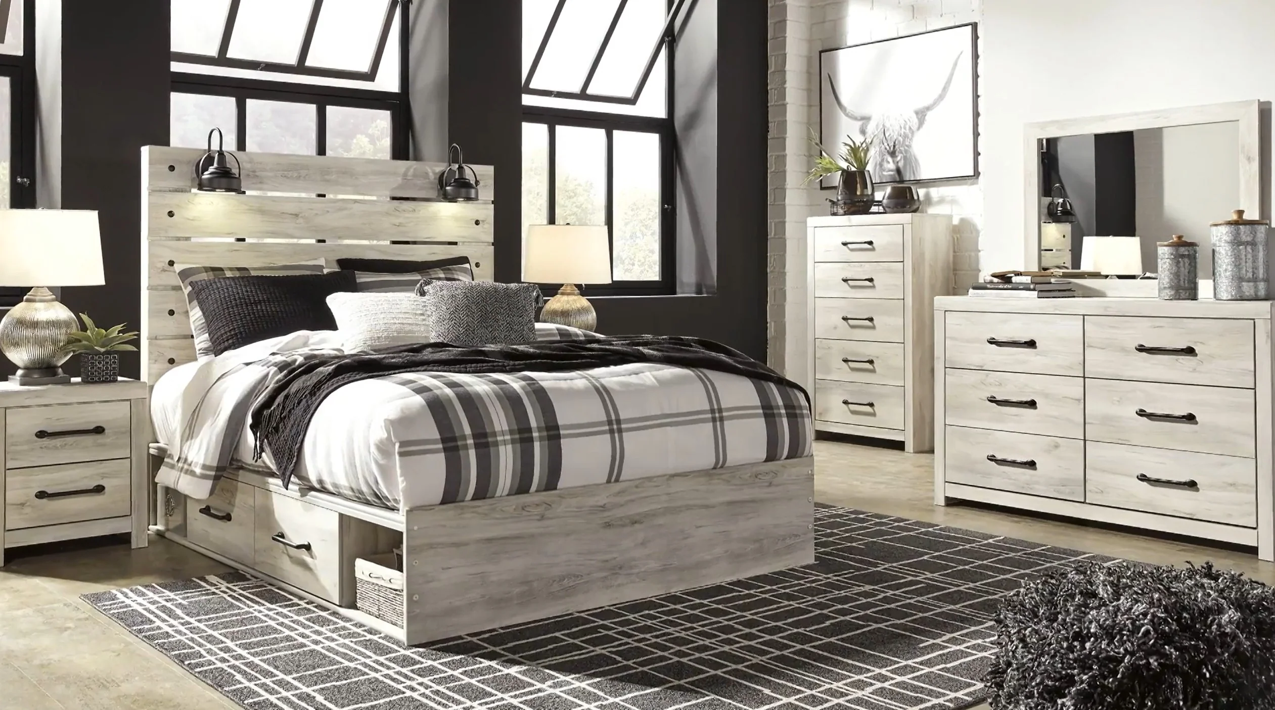 Cambeck - Whitewash - Full Panel Bed - Image 4