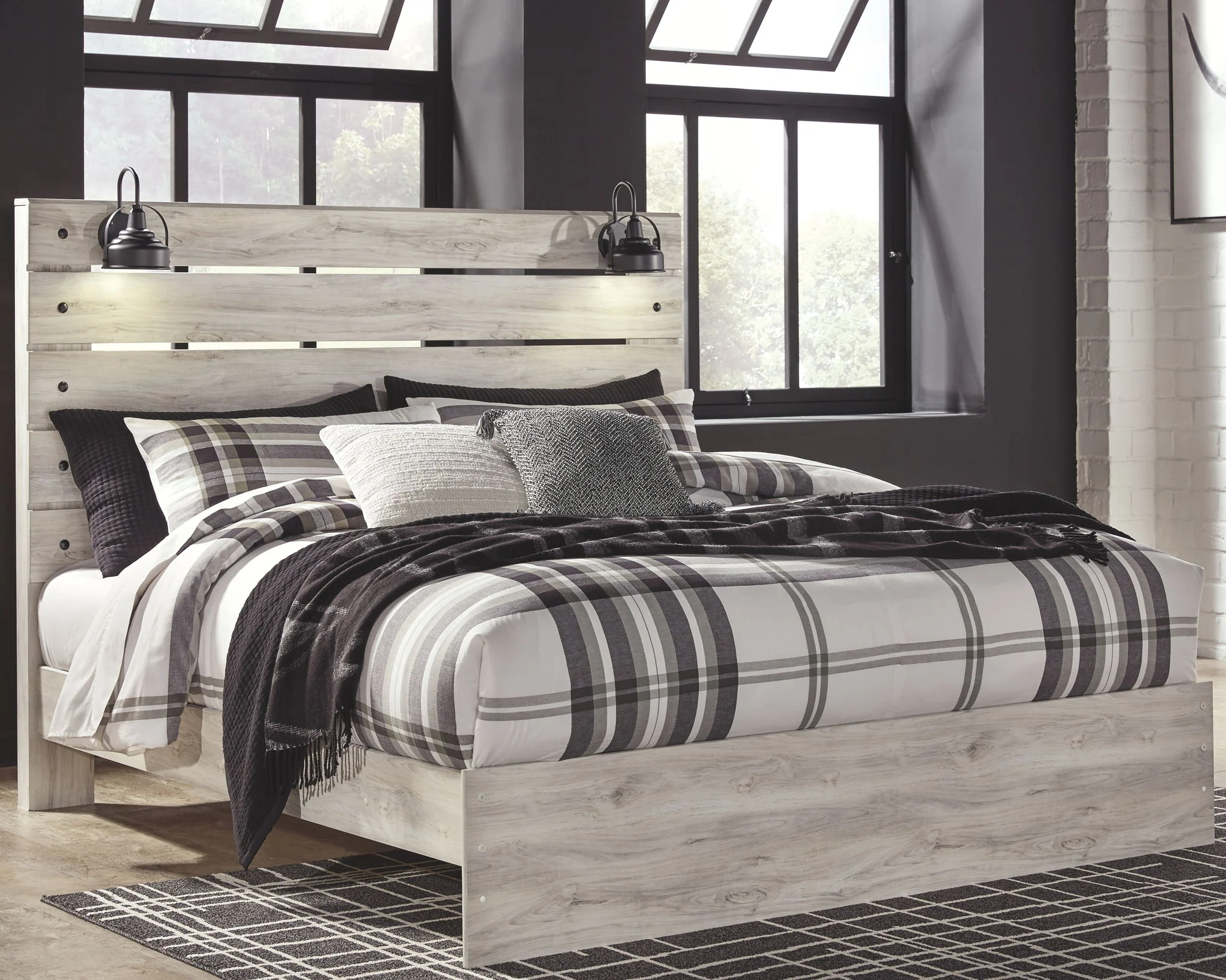 Cambeck - Whitewash - King Panel Bed - Image 2