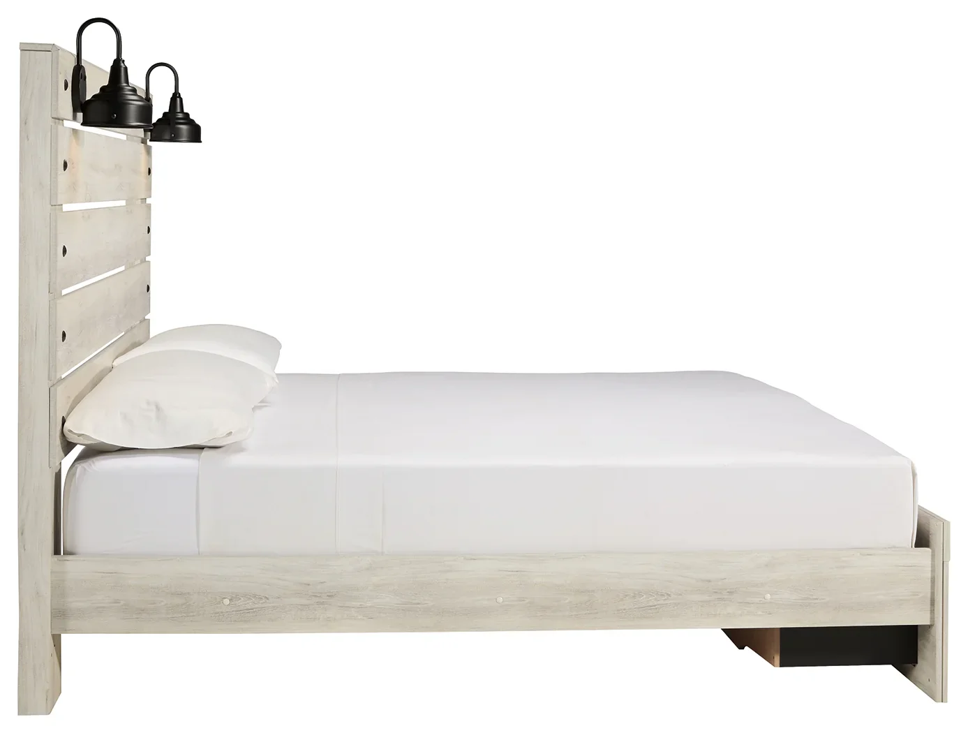 Cambeck - Whitewash - King Panel Bed With 2 Storage Drawers - Image 4