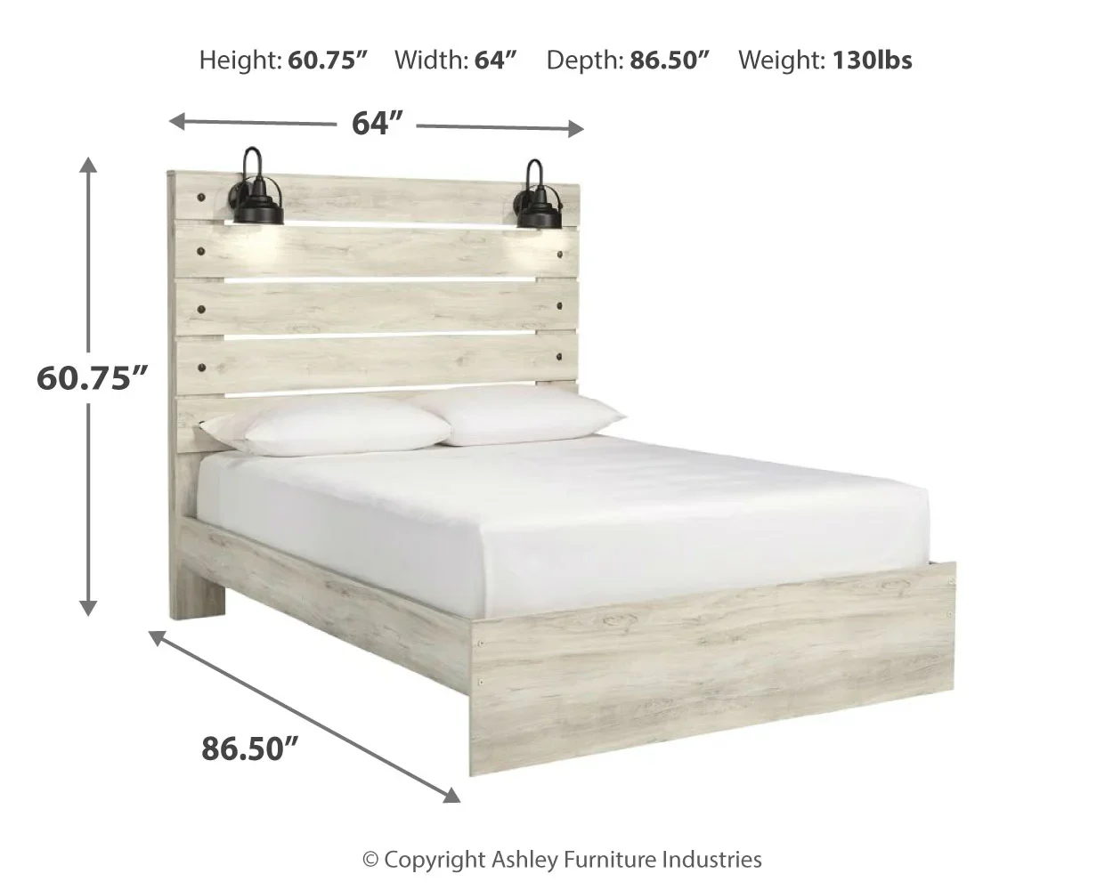 Cambeck - Whitewash - Queen Panel Bed - Image 4