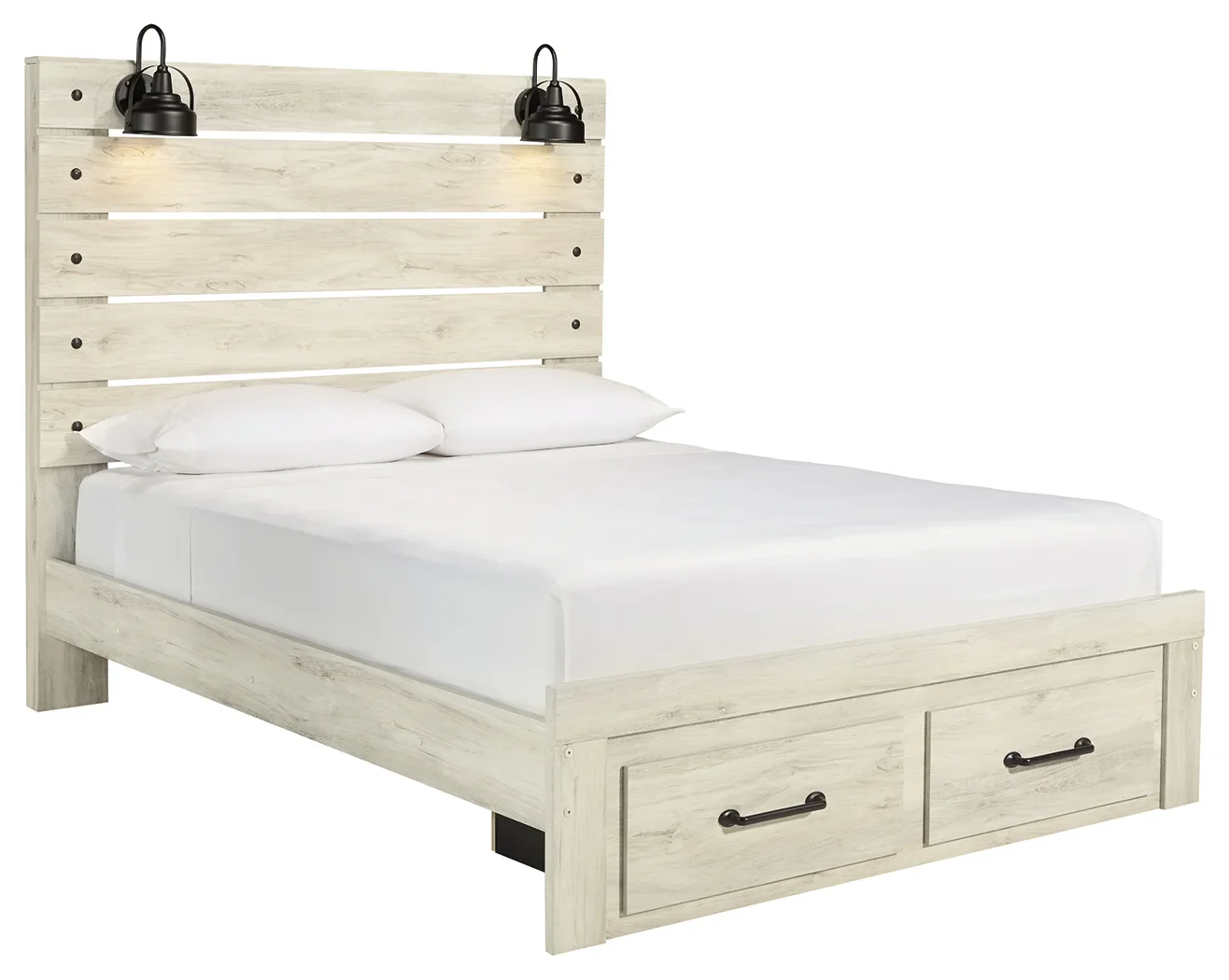 Cambeck - Whitewash - Queen Panel Bed With 2 Storage Drawers - Image 3