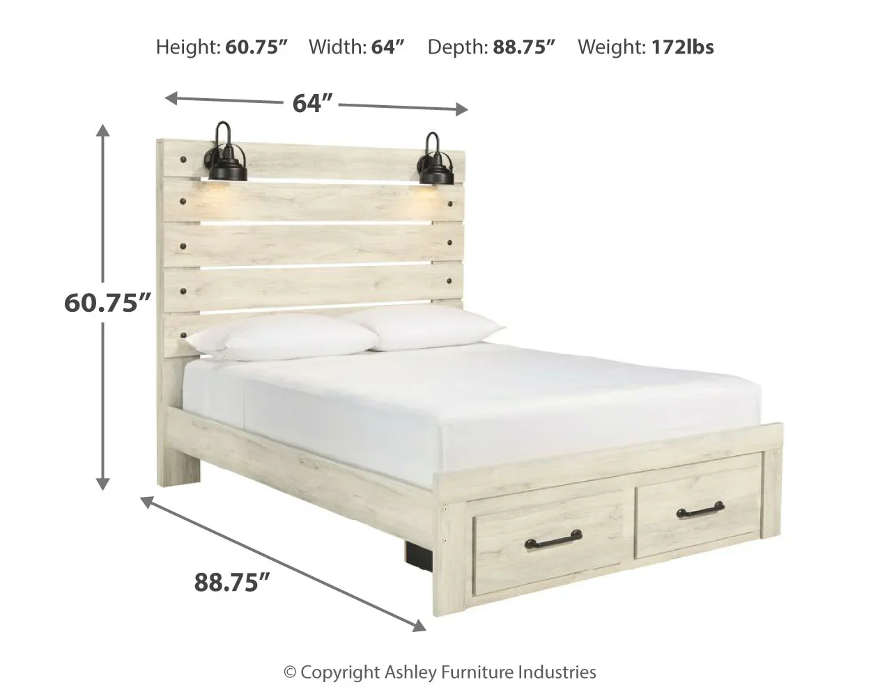 Cambeck - Whitewash - Queen Panel Bed With 2 Storage Drawers - Image 5
