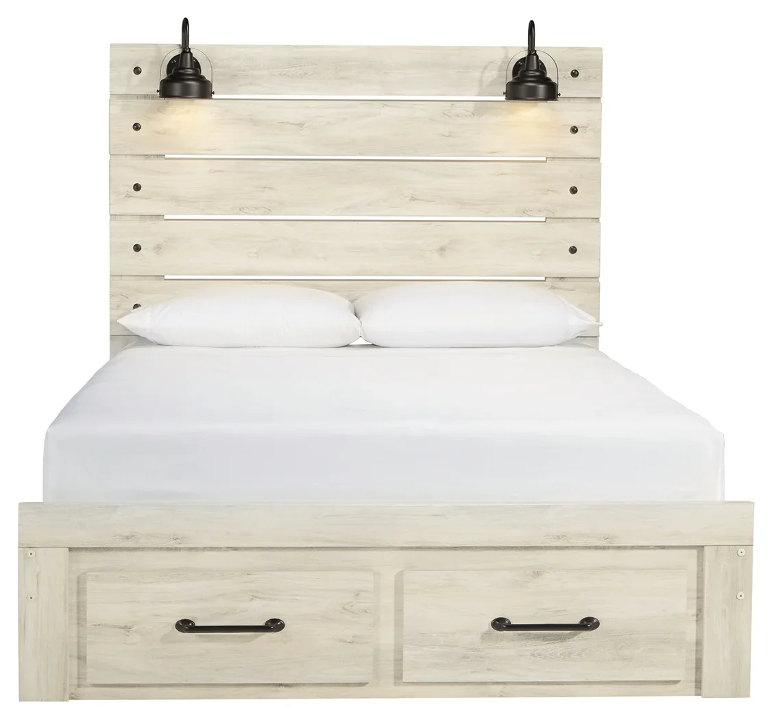 Cambeck - Whitewash - Queen Panel Bed With 2 Storage Drawers - Image 6