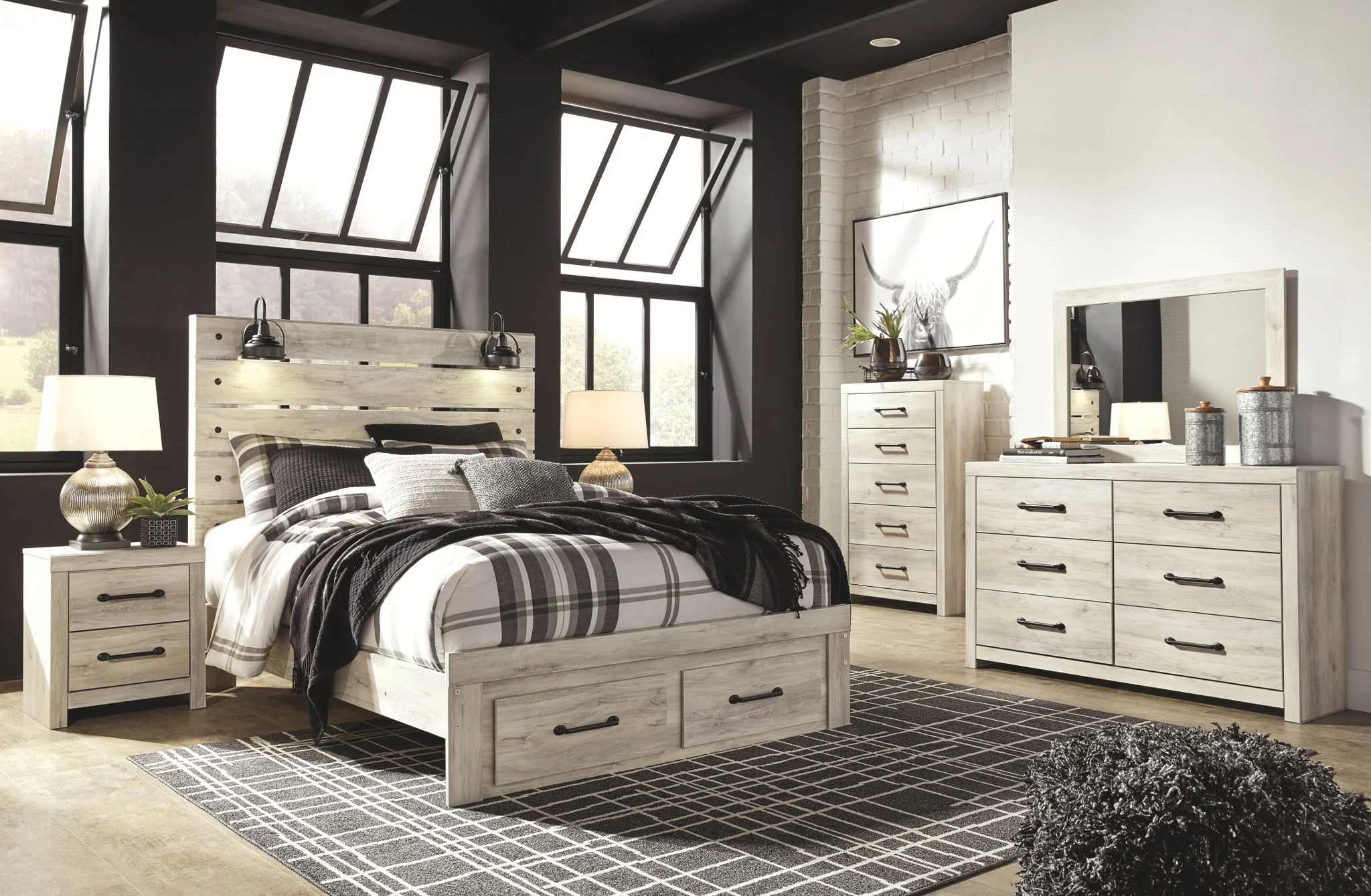 Cambeck - Whitewash - Queen Panel Bed With 2 Storage Drawers - Image 7