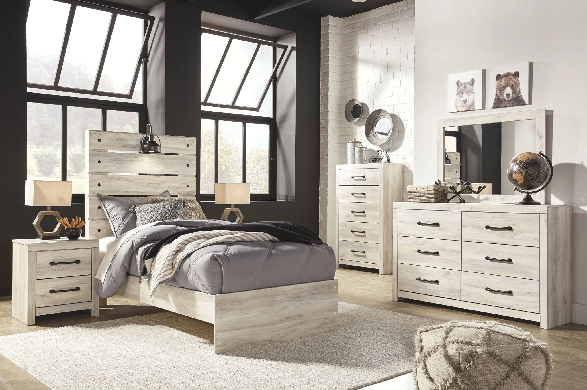 Cambeck - Whitewash - Twin Panel Bed - Image 3