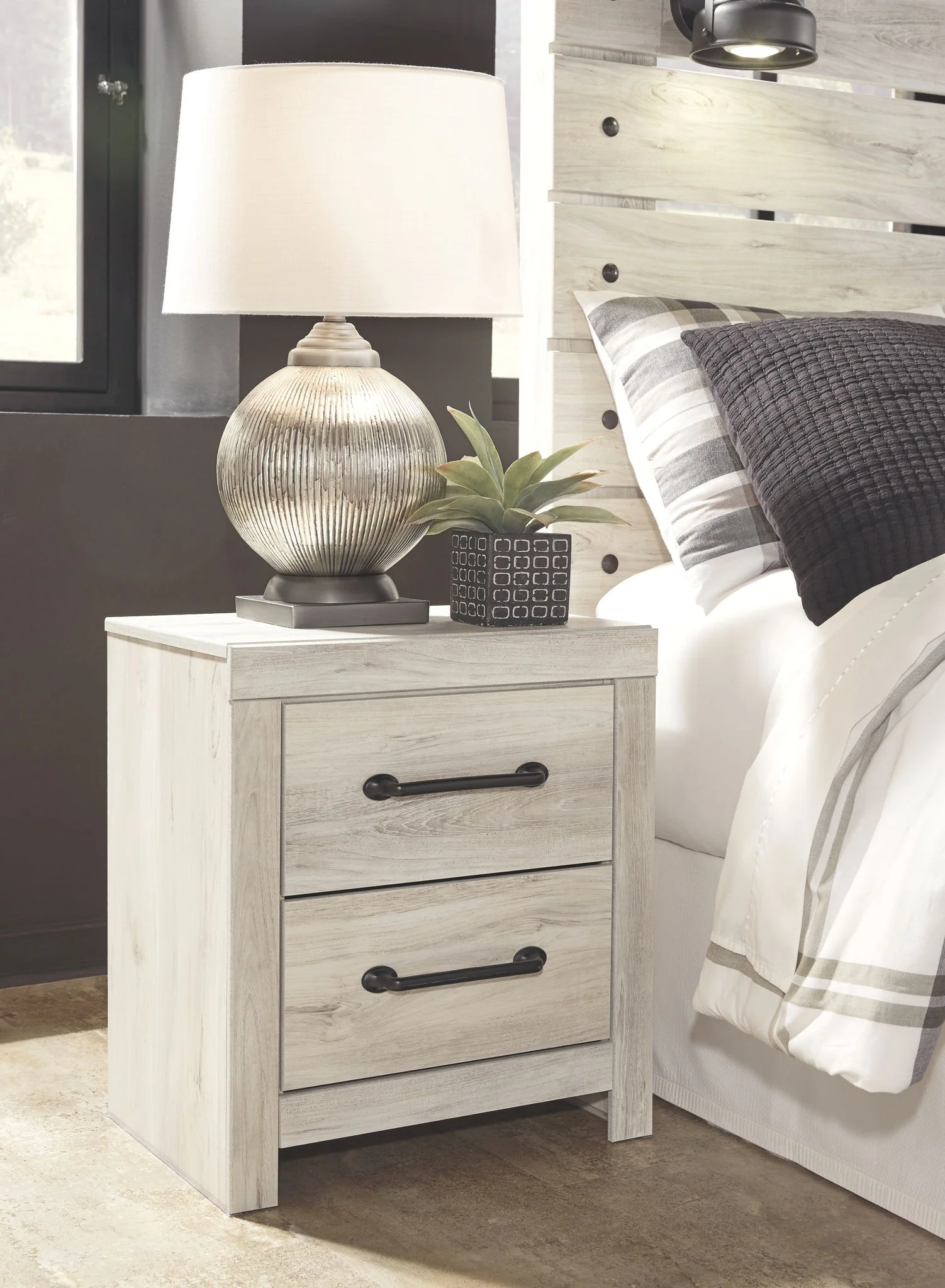 Cambeck - Whitewash - Two Drawer Night Stand - Image 6
