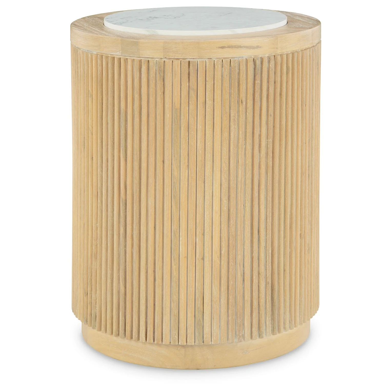 Camdill - Light Brown / White - Round End Table