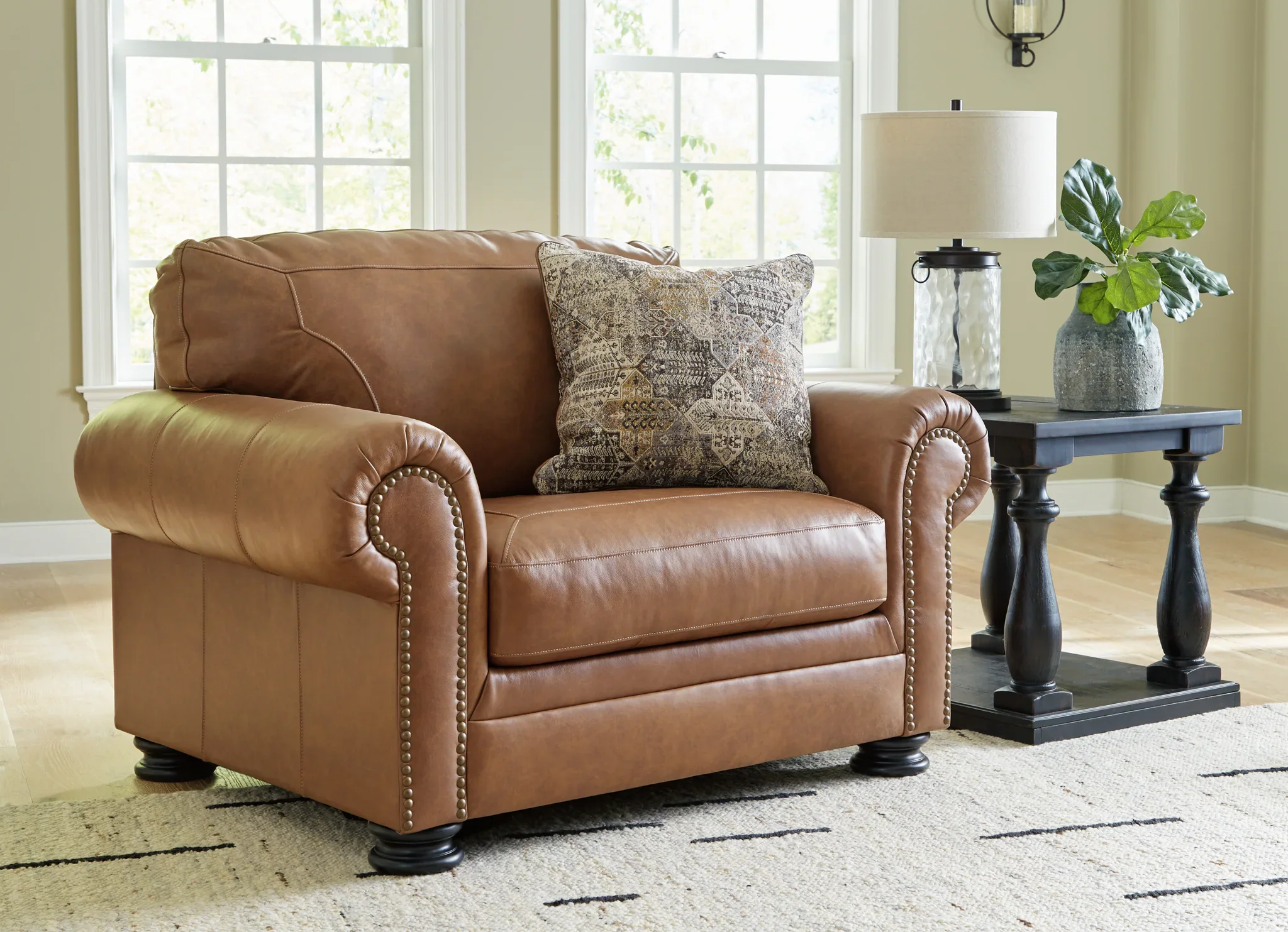Carianna - 2 Pc. - Chair And A Half, Ottoman - Caramel - Image 2