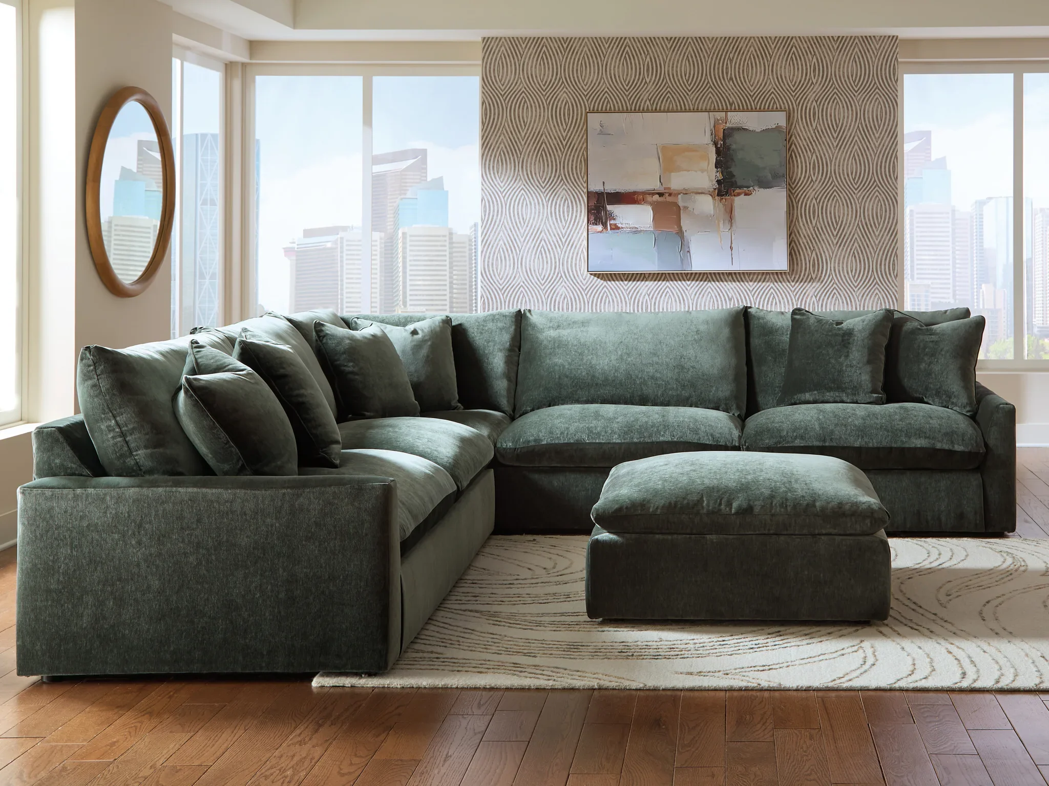 Carriage View - Jade - 3-Piece Sectional - Image 3