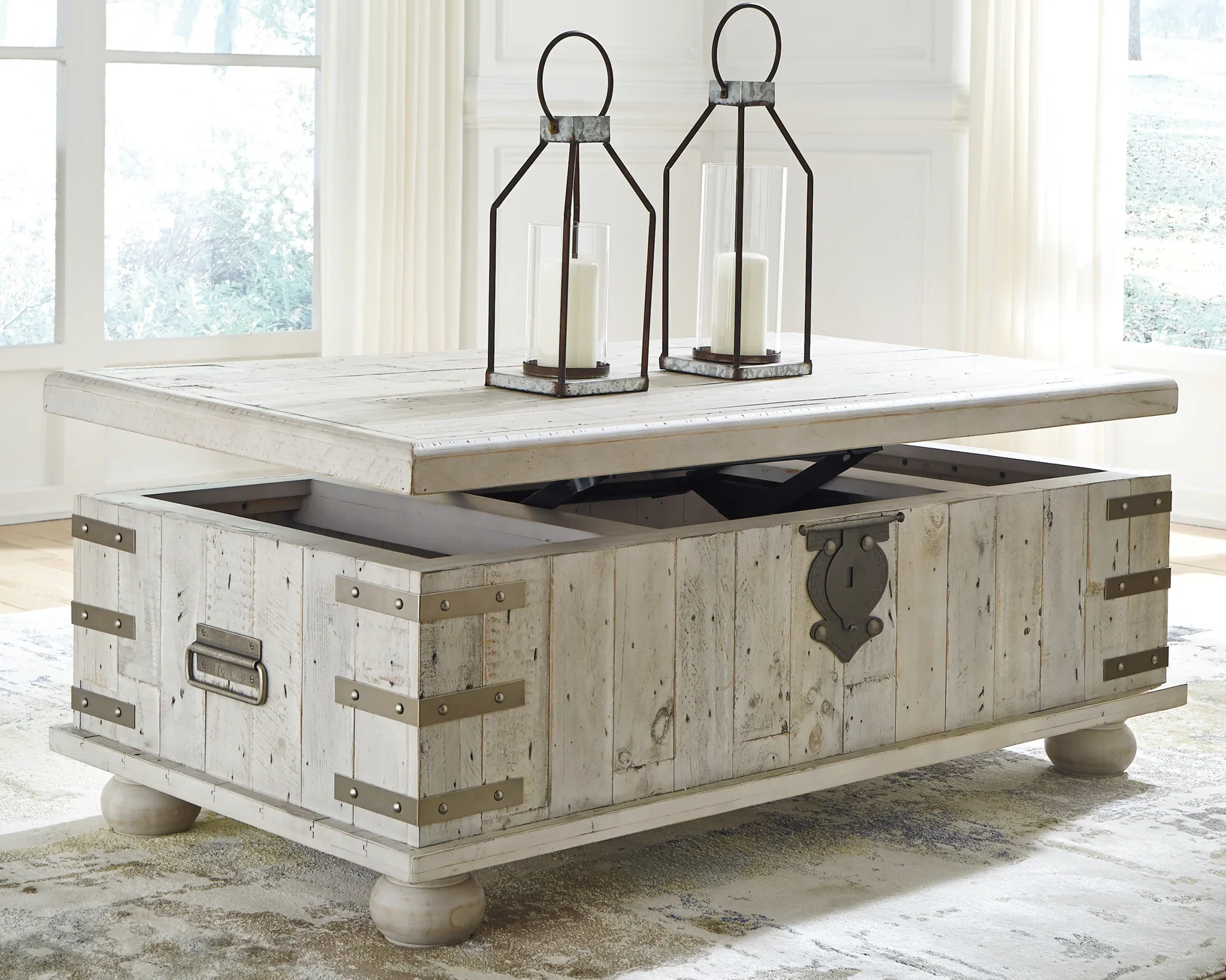 Carynhurst - White Wash Gray - Lift Top Cocktail Table - Image 5