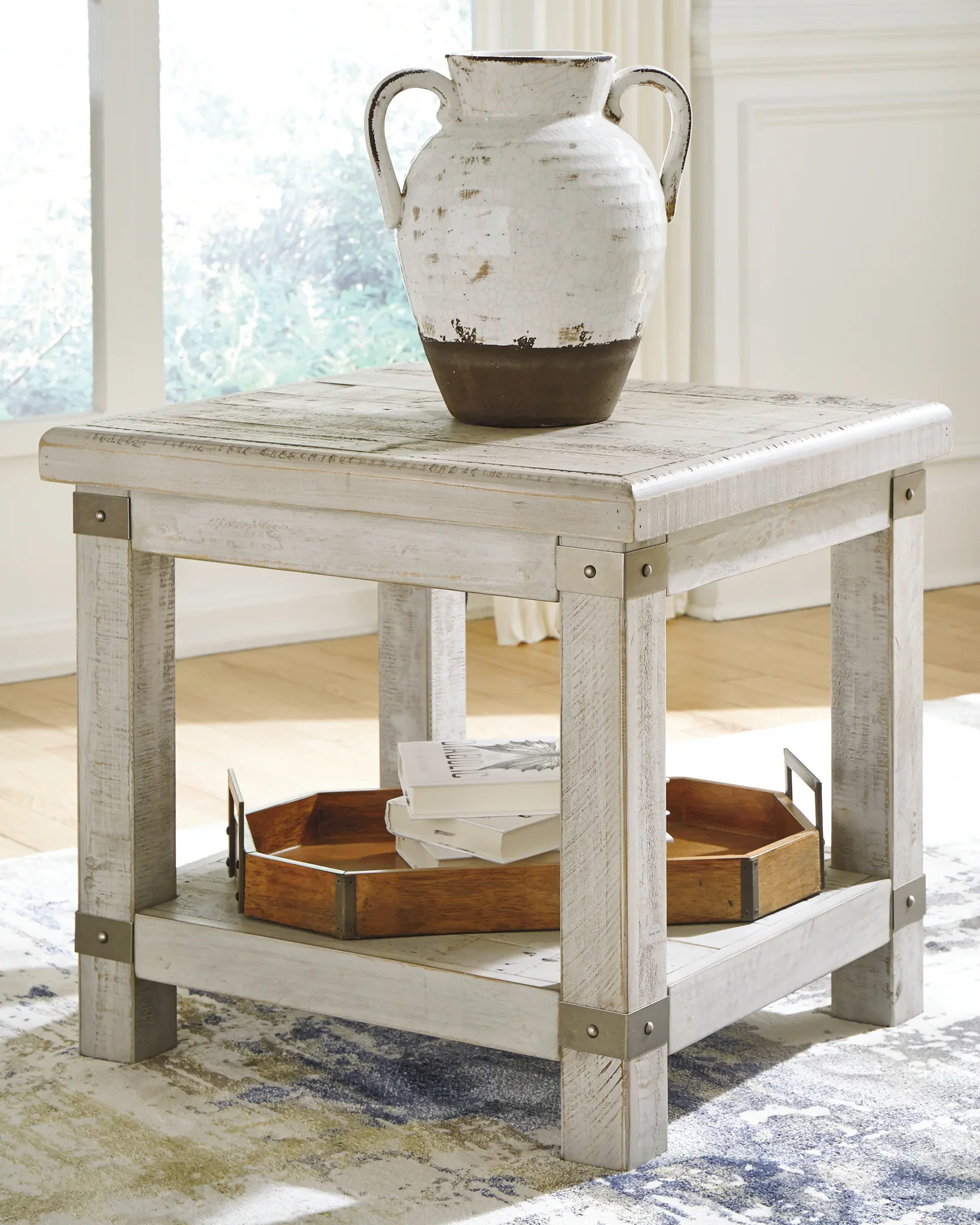 Carynhurst - White Wash Gray - Rectangular End Table - Image 3