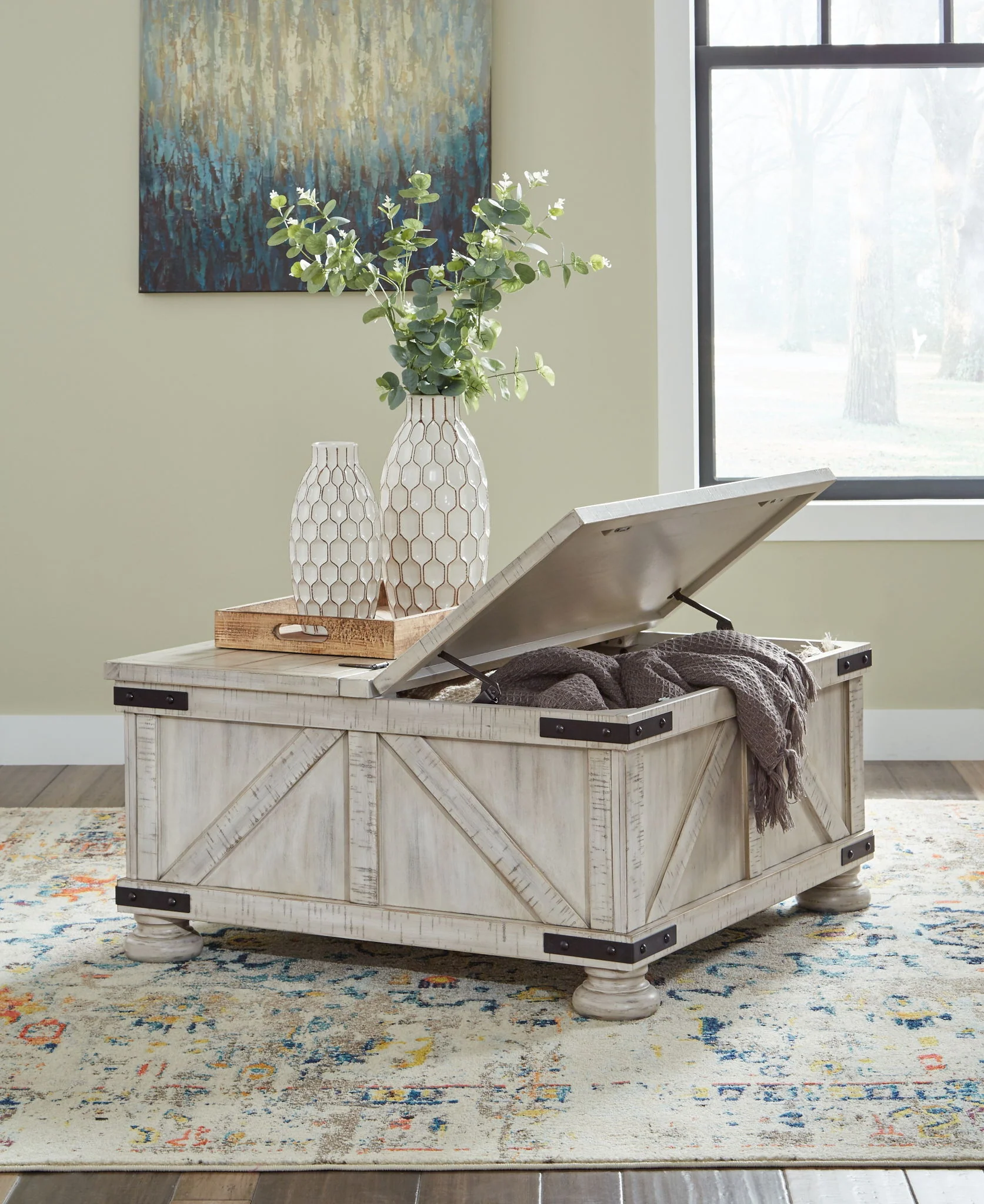 Carynhurst - Whitewash - Cocktail Table With Storage - Image 6