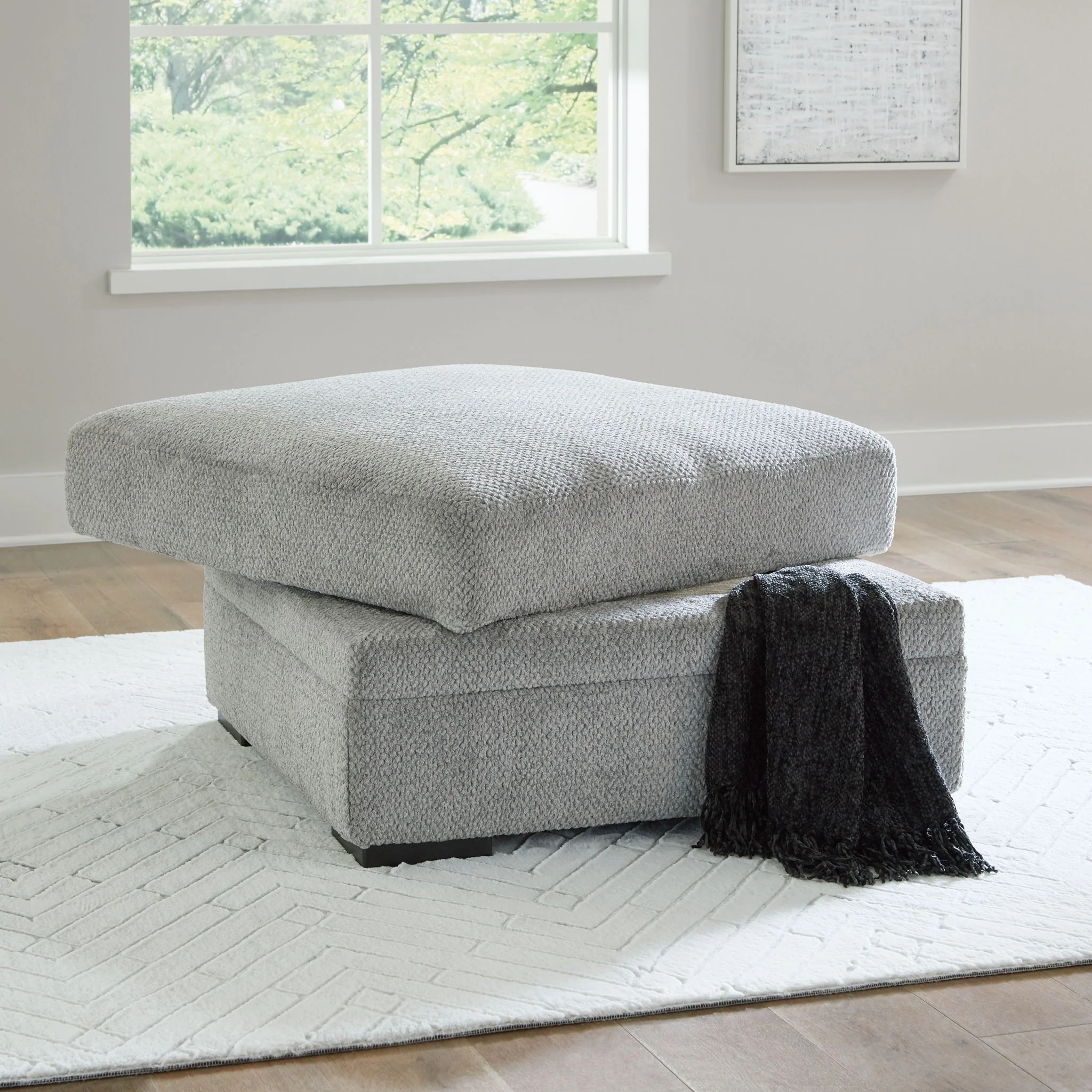 Casselbury - Cement - Ottoman With Storage - Image 6