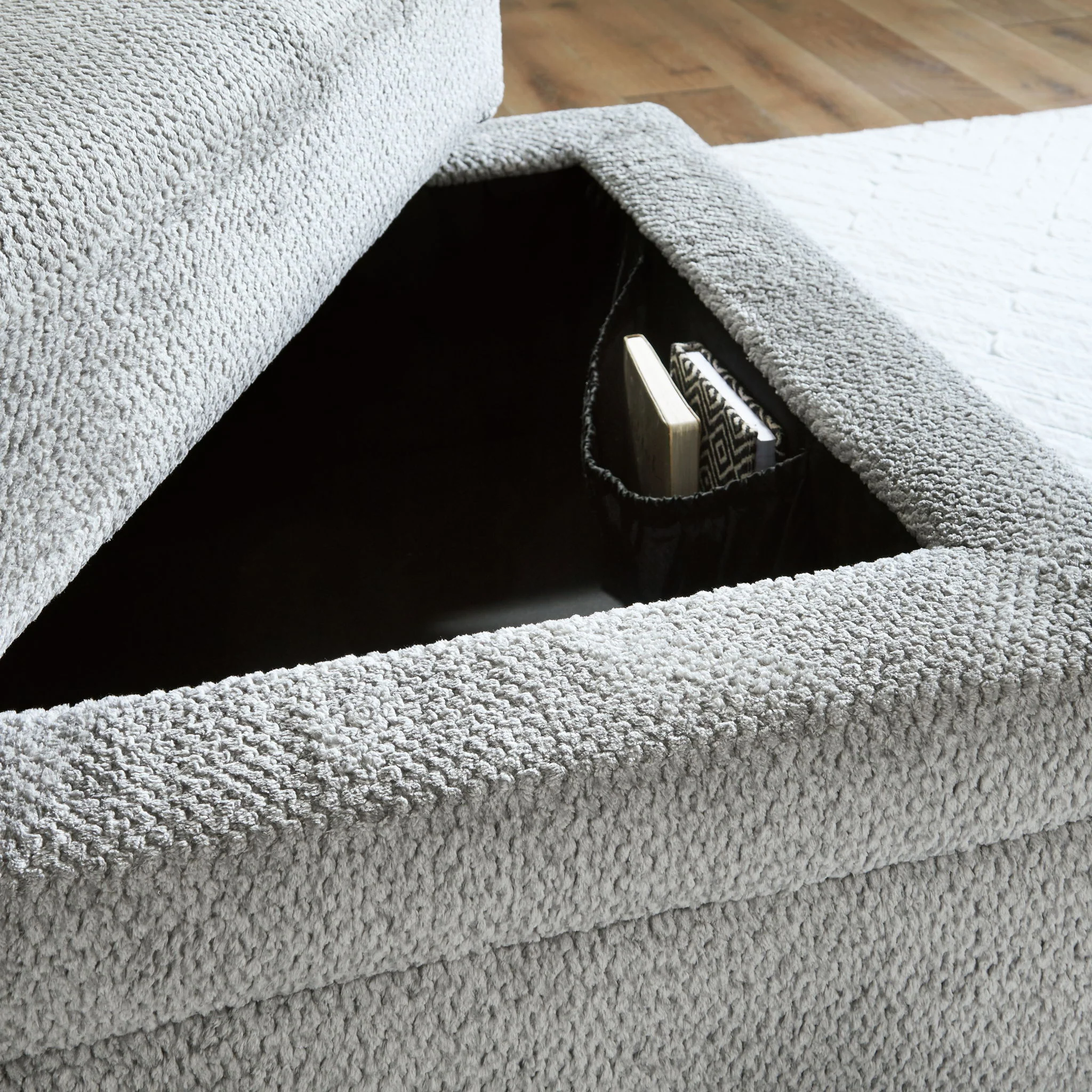 Casselbury - Cement - Ottoman With Storage - Image 8