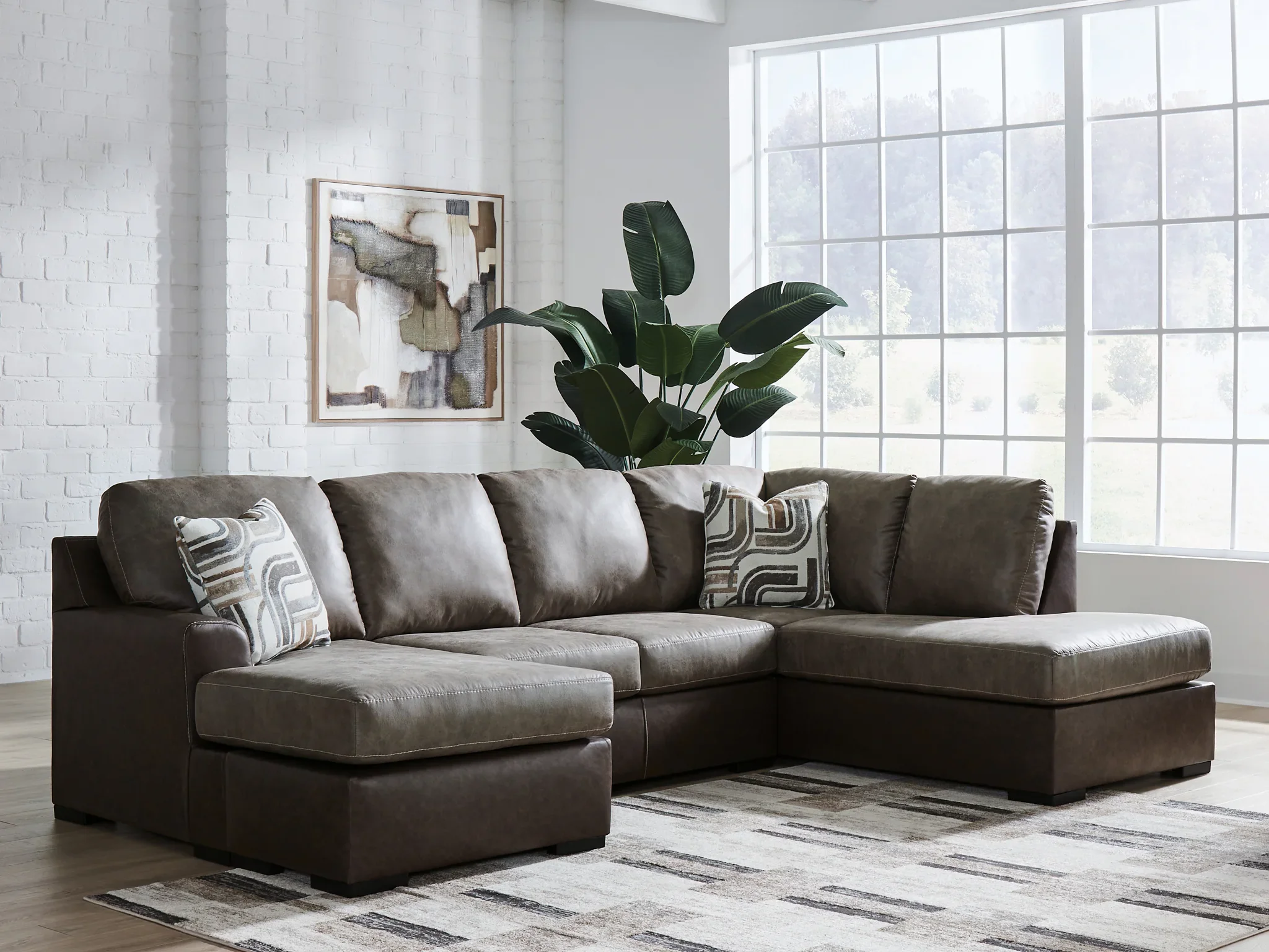 Castille Way - 2-Piece Sleeper Sectional With RAF Corner Chaise - Fossil - Image 3