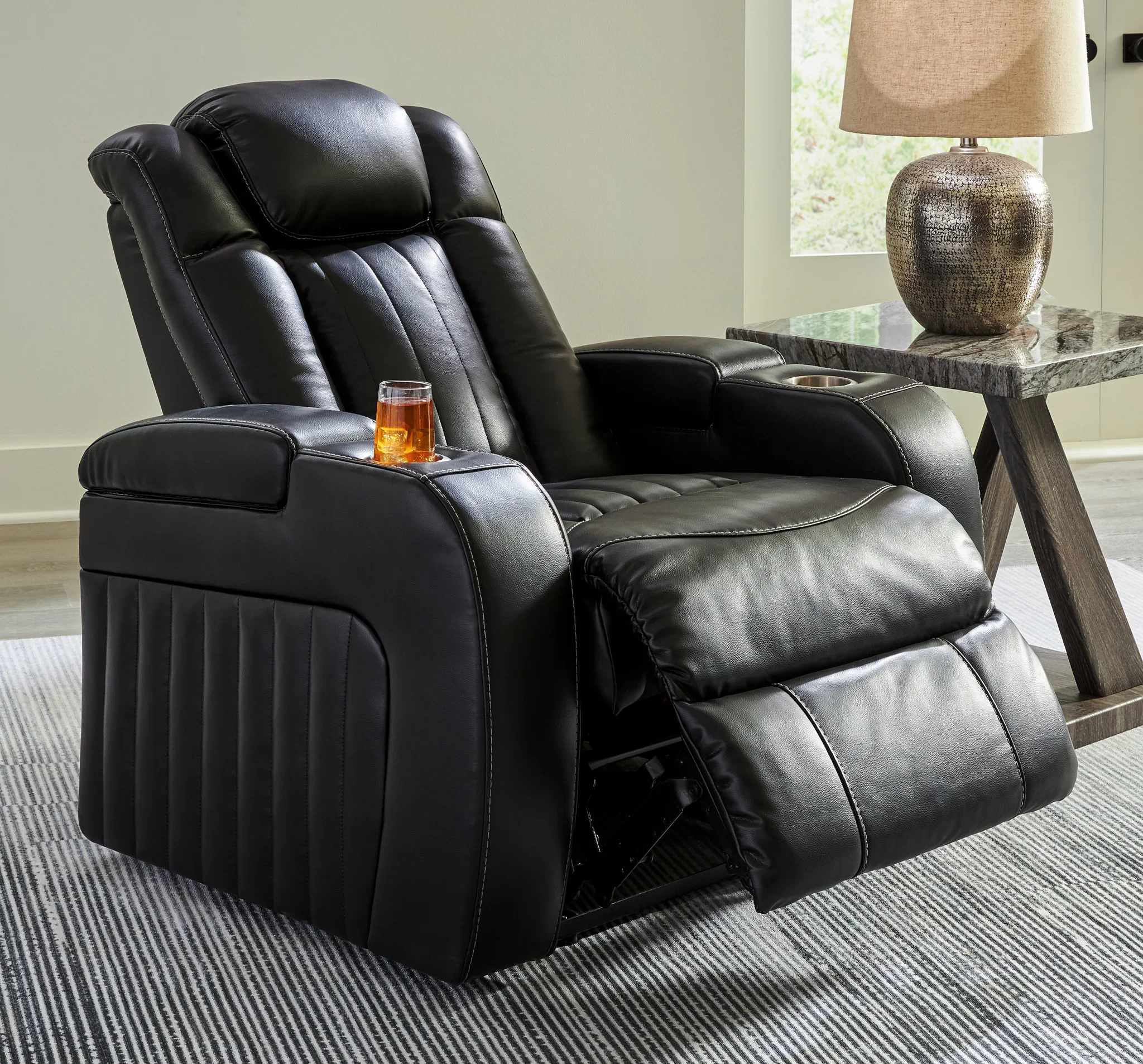Caveman Den - Midnight - Power Recliner/ Adj Headrest - Image 6