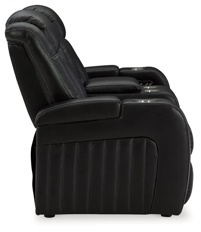 Caveman Den - Midnight - Power Reclining Loveseat With Console/ Adj Hdrst - Image 3