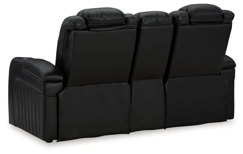 Caveman Den - Midnight - Power Reclining Loveseat With Console/ Adj Hdrst - Image 4