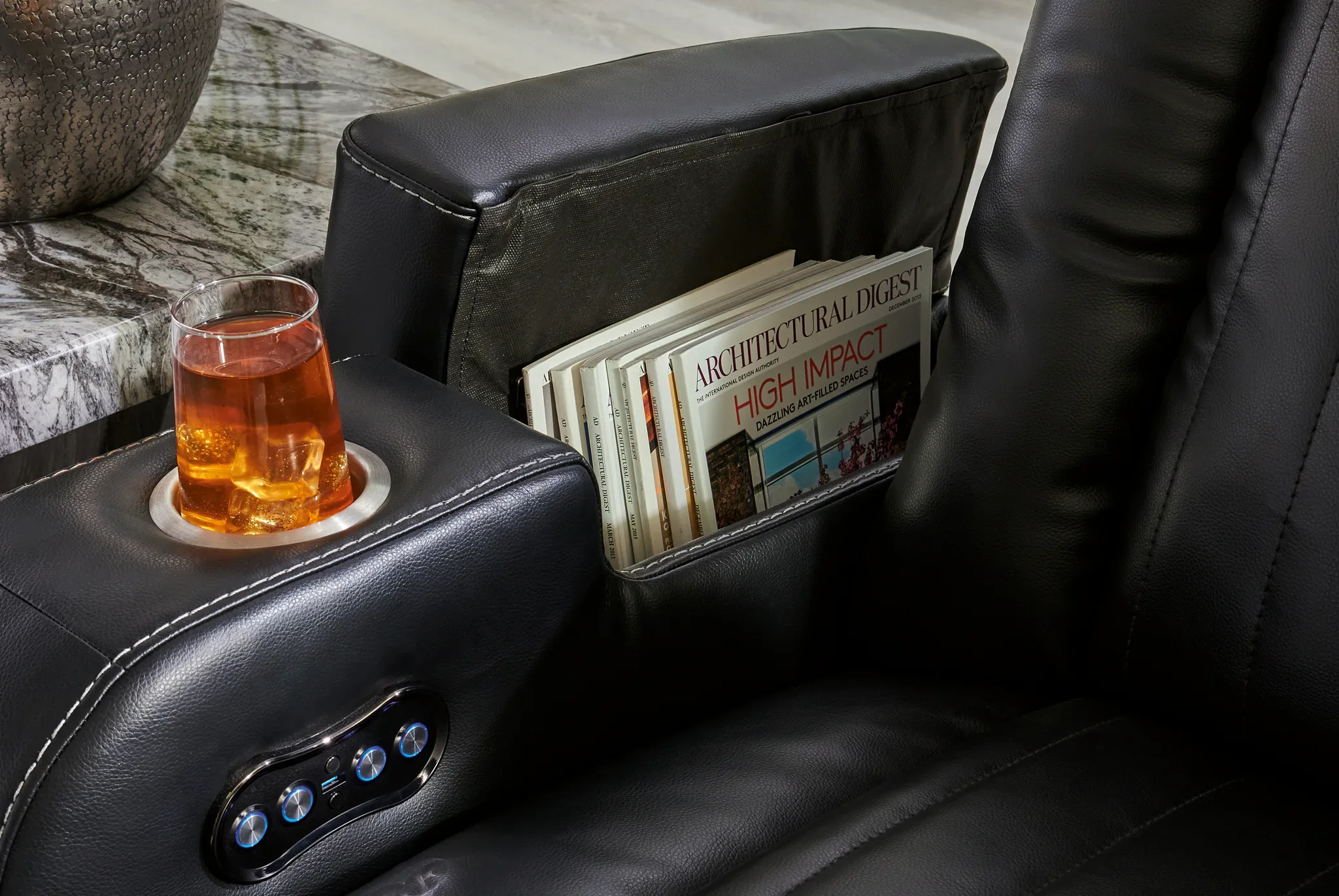 Caveman Den - Midnight - Power Reclining Sofa With Adj Headrest - Image 8