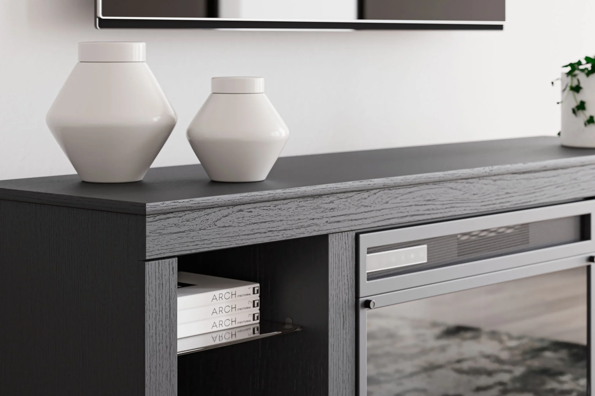 Cayberry - Black - TV Stand With Fireplace - Image 12
