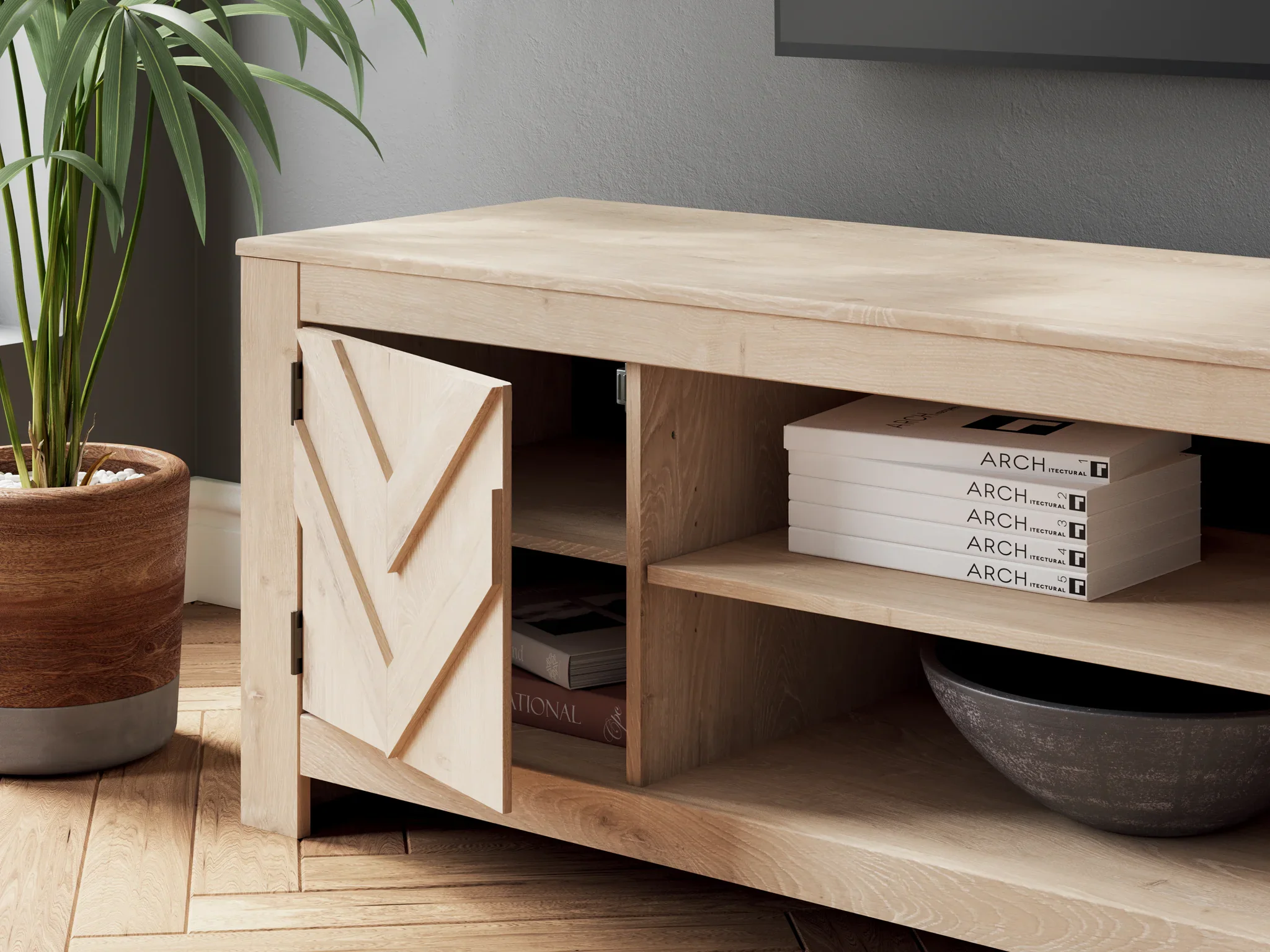 Cayboni - Tan - LG TV Stand With Fireplace Option - Image 3