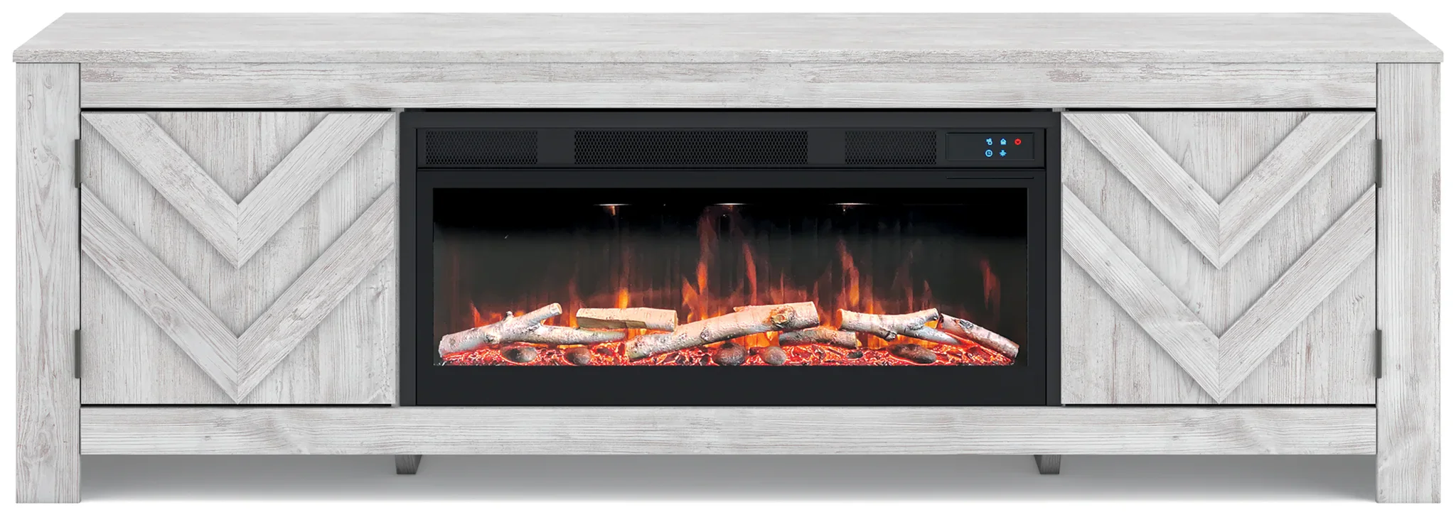 Cayboni - Whitewash - 71" TV Stand With Electric Fireplace - Image 3