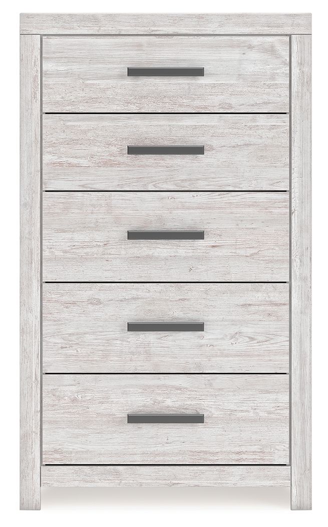 Cayboni - Whitewash - Five Drawer Chest - Image 3