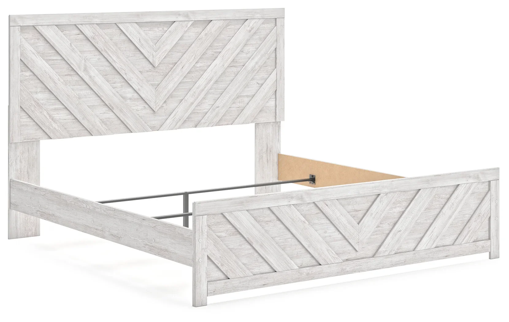 Cayboni - Whitewash - King Panel Bed - Image 2