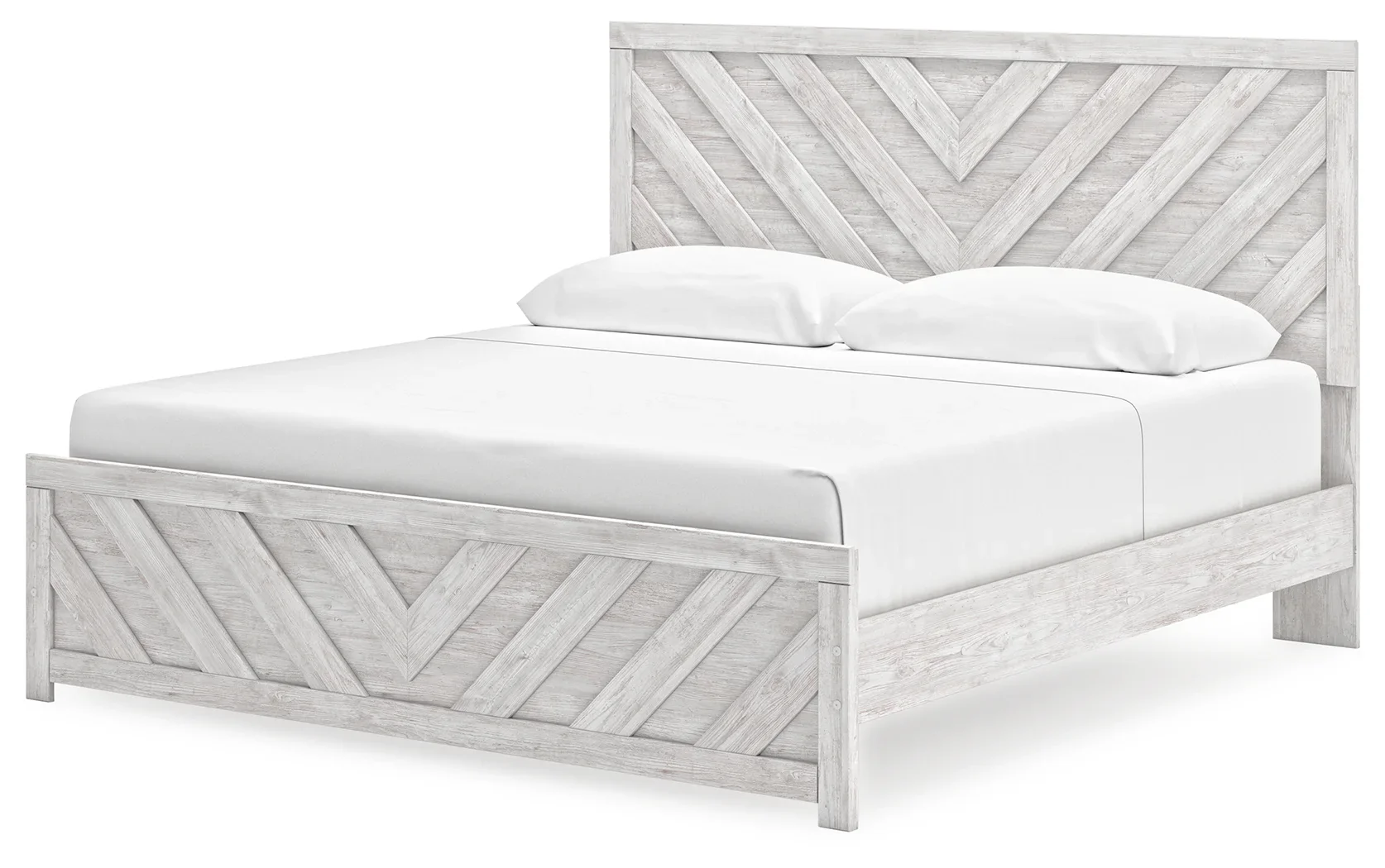 Cayboni - Whitewash - King Panel Bed - Image 3
