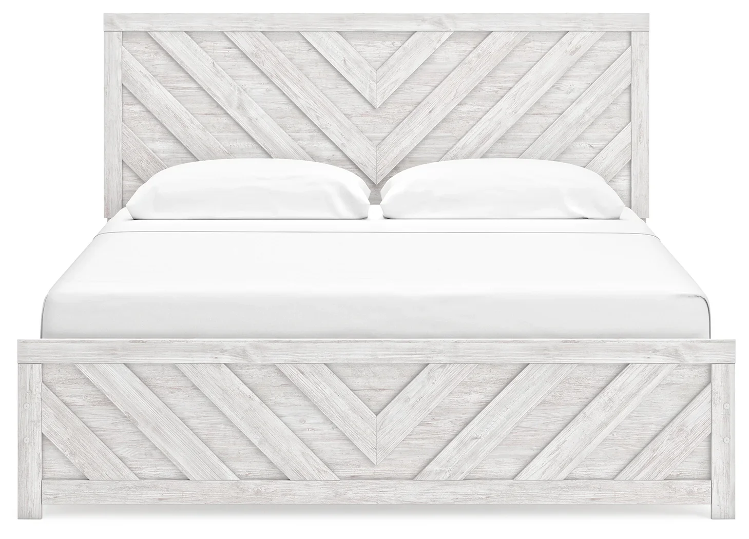 Cayboni - Whitewash - King Panel Bed - Image 4
