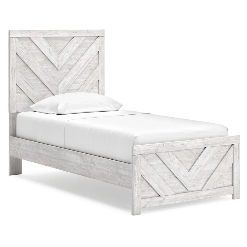 Cayboni - Whitewash - Twin Panel Bed