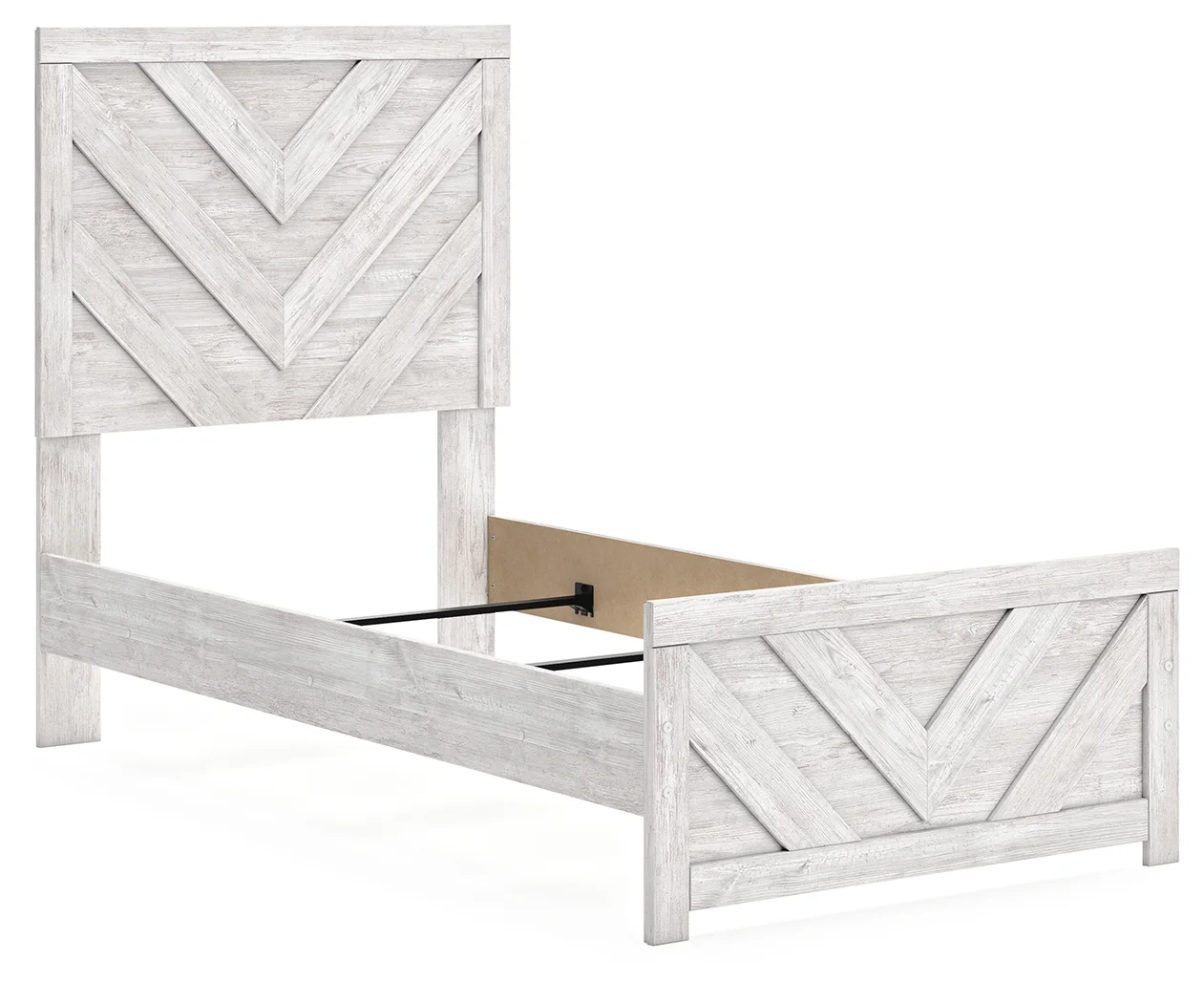 Cayboni - Whitewash - Twin Panel Bed - Image 2