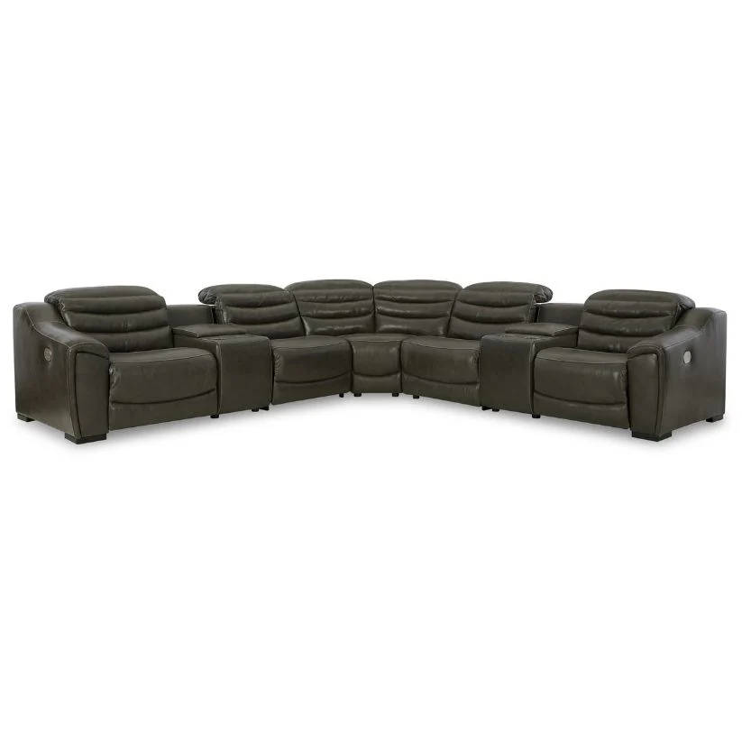 Center Line - Dark Gray - 7-Piece Power Reclining Sectional