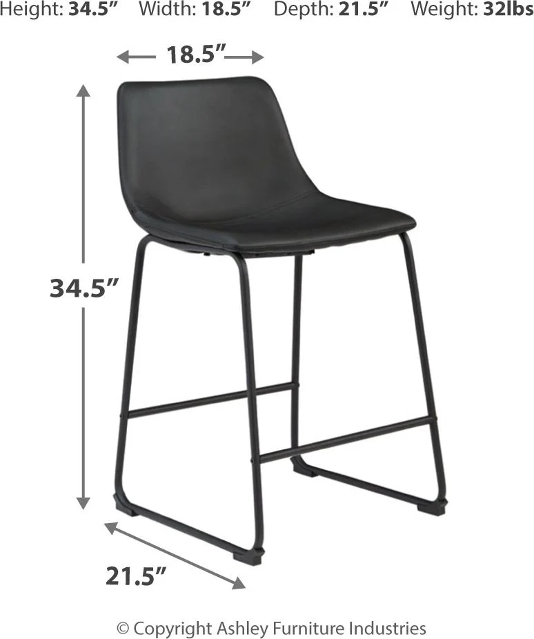 Centiar - Black - Upholstered Barstool (Set of 2) - Image 4