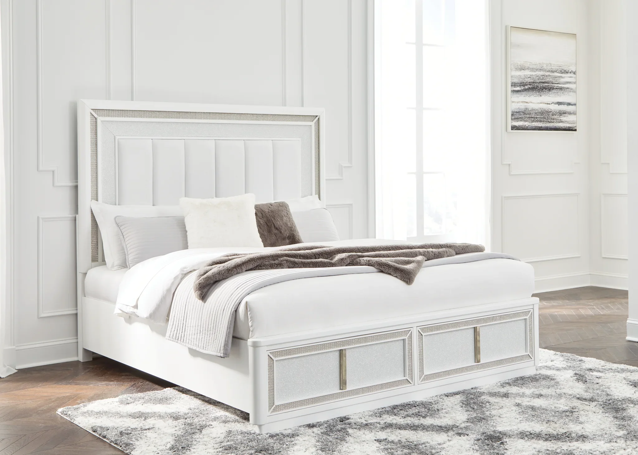Chalanna - White - California King Upholstered Storage Bed - Image 7