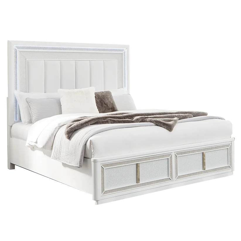 Chalanna - White - King Upholstered Storage Bed