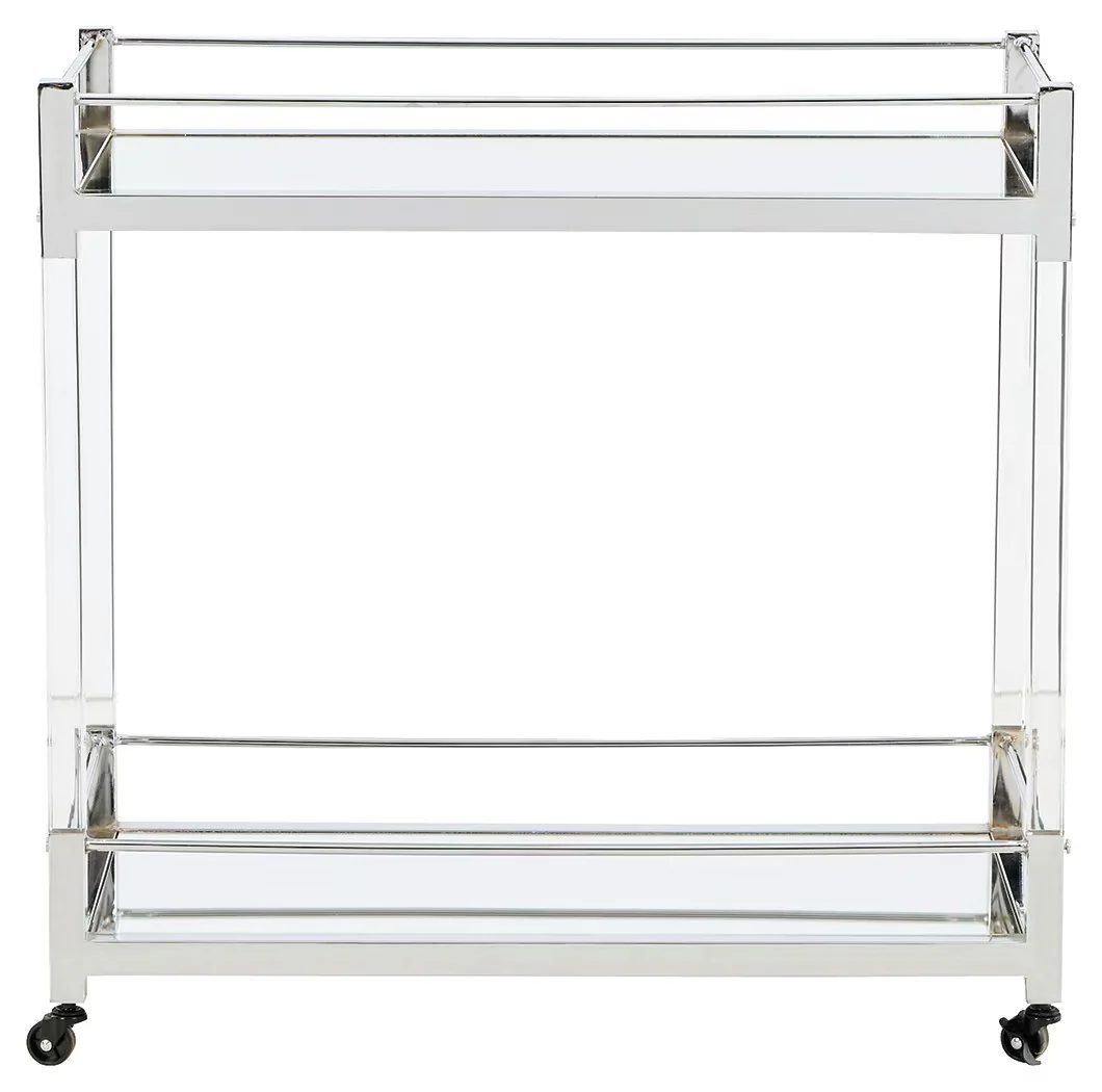 Chaseton - Clear / Silver Finish - Bar Cart - Image 3