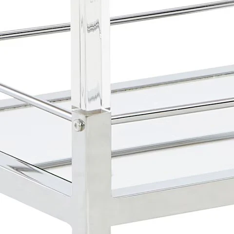 Chaseton - Clear / Silver Finish - Bar Cart - Image 5