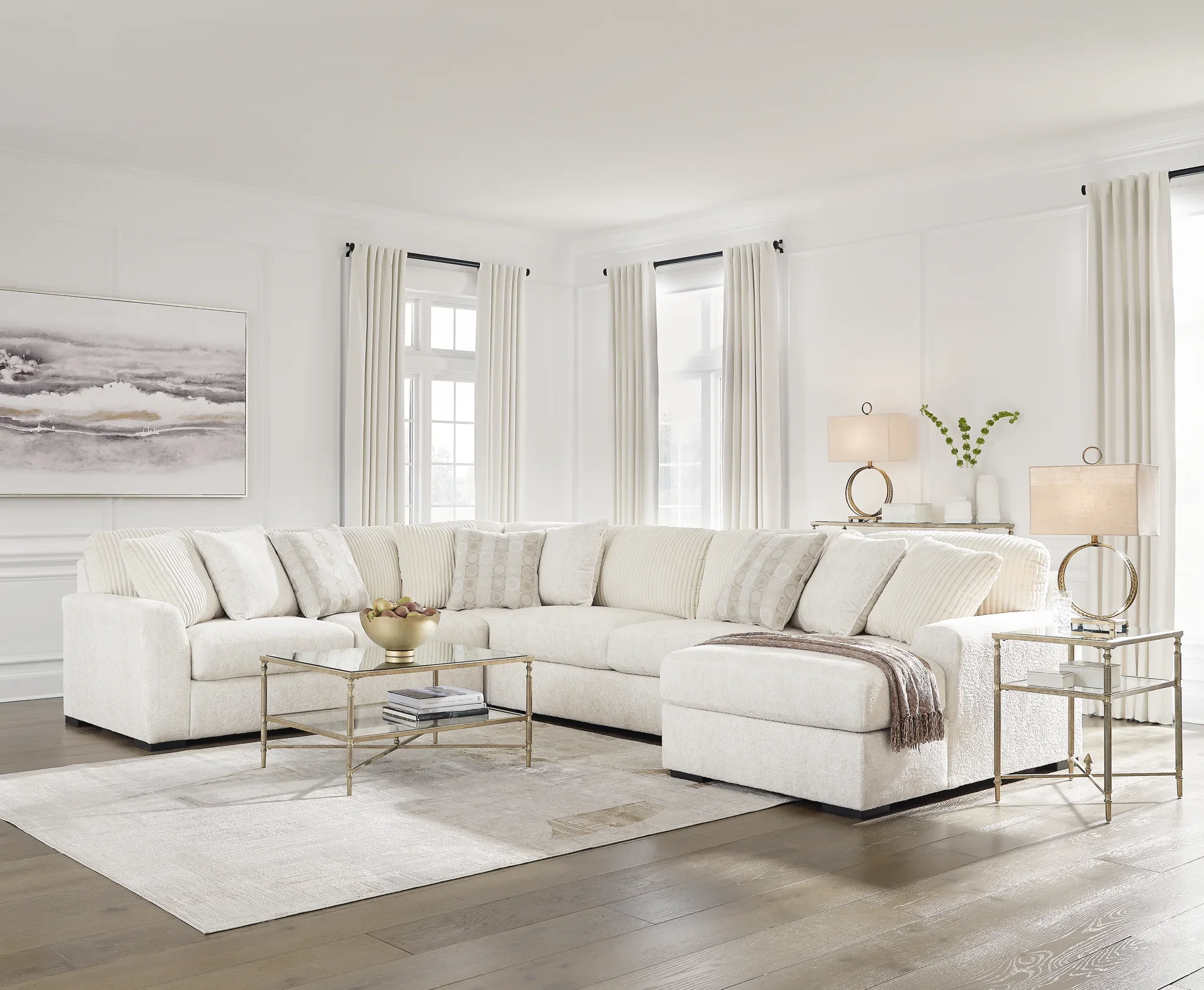 Chessington - Ivory - 4-Piece Sectional With Raf Corner Chaise - Image 3