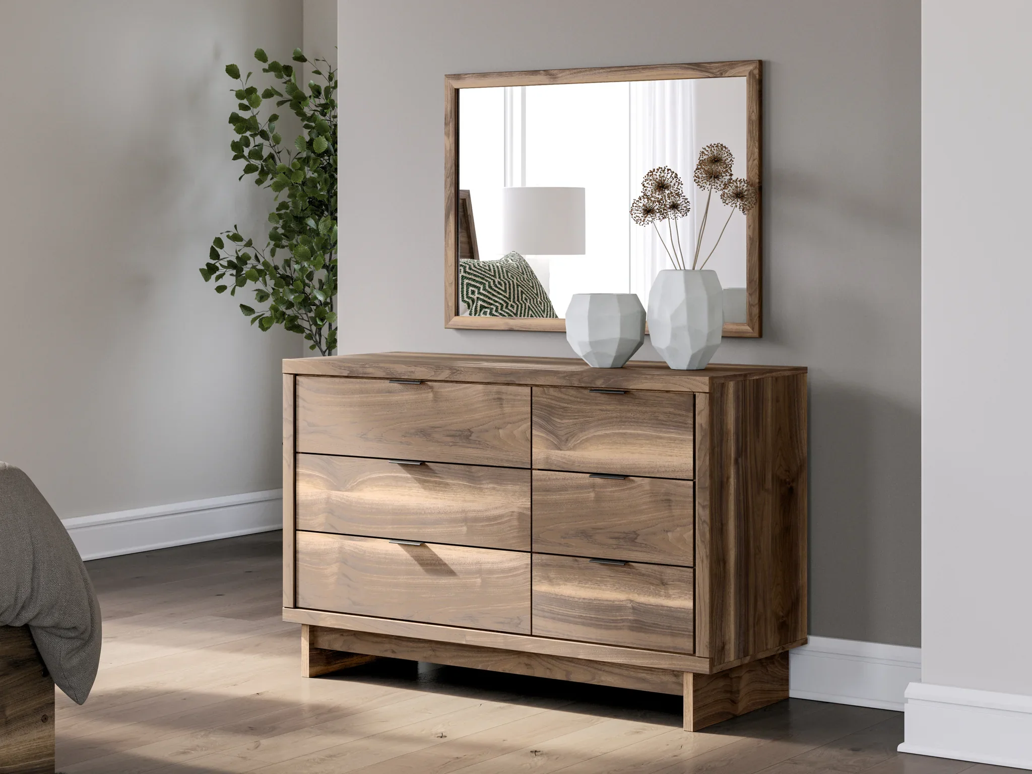 Chirason - Brown - Dresser And Mirror - Image 2