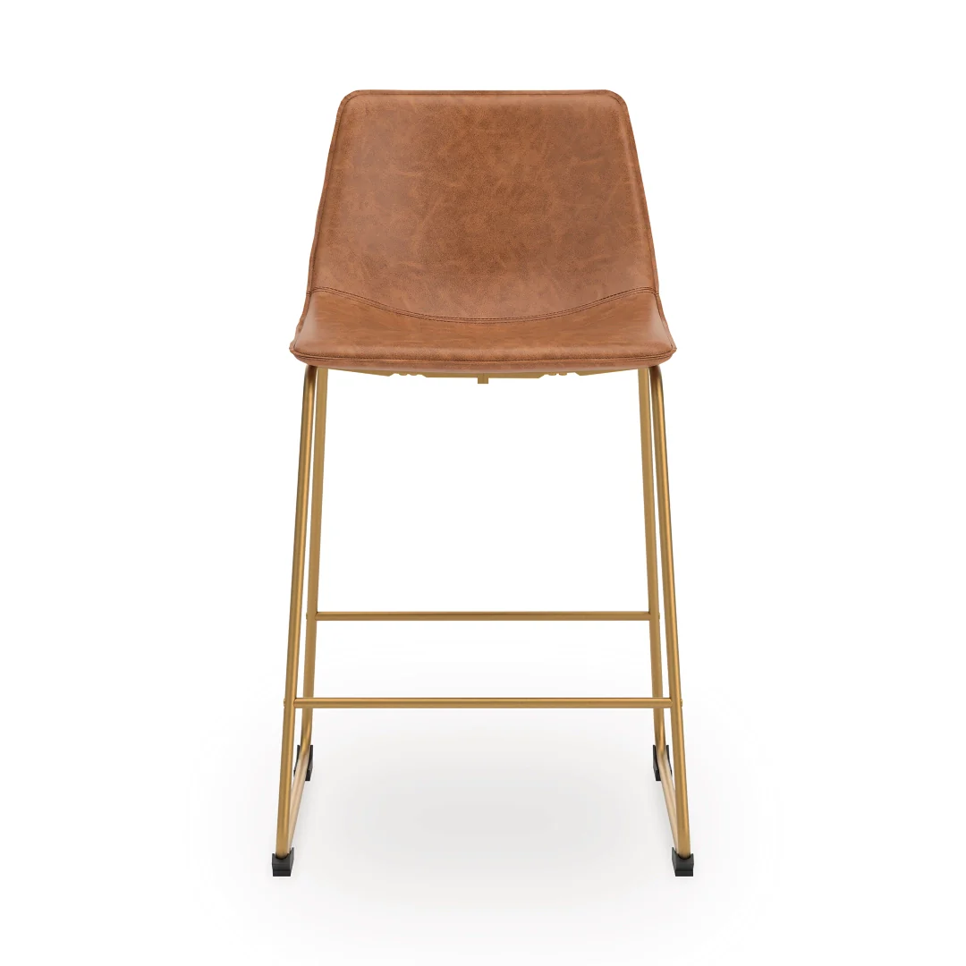 Ciabori - Brown / Gold - Upholstered Barstool (Set of 2) - Image 3