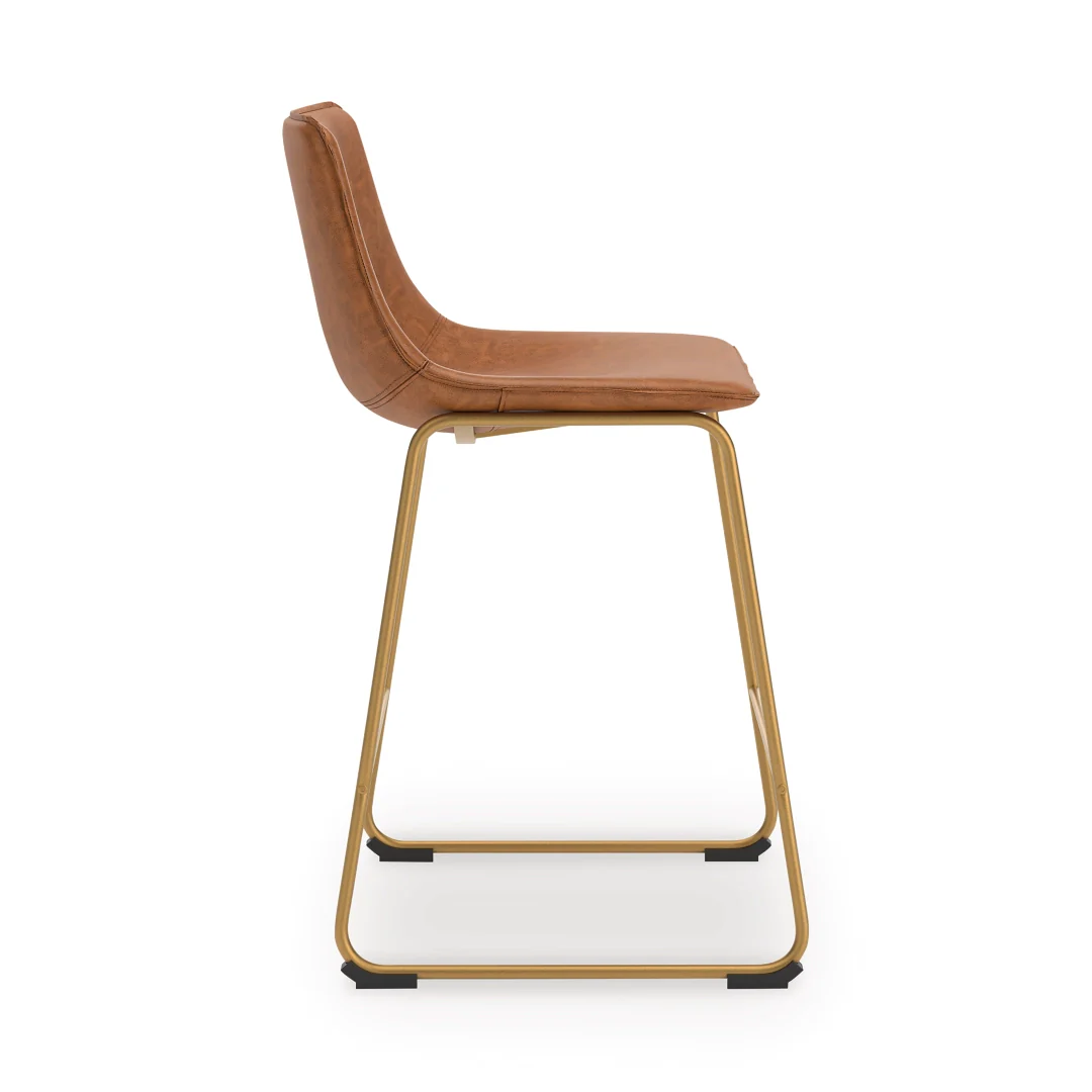 Ciabori - Brown / Gold - Upholstered Barstool (Set of 2) - Image 4