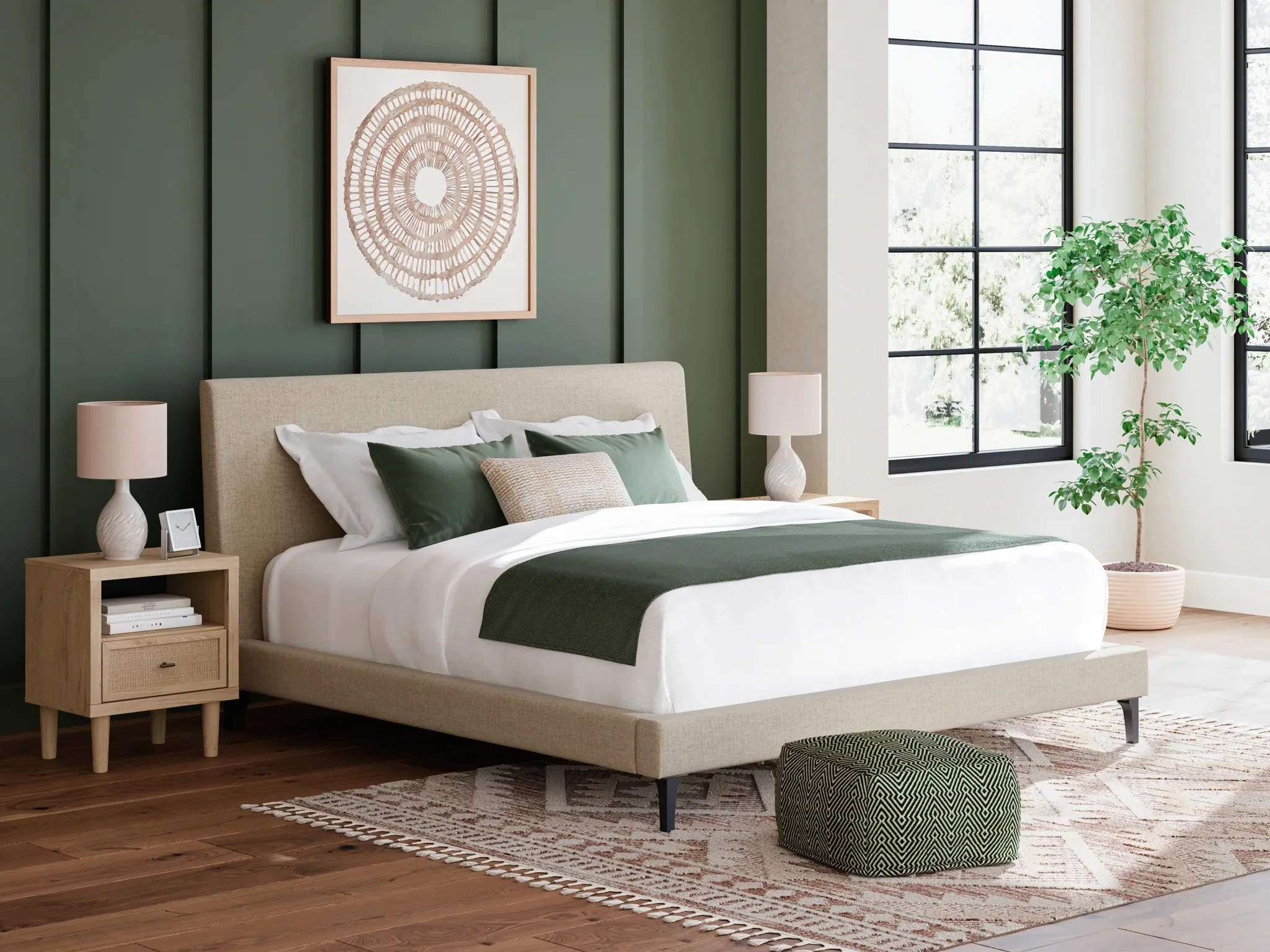 Cielden - Soft Gray - King Upholstered Bed With Roll Slats - Image 2