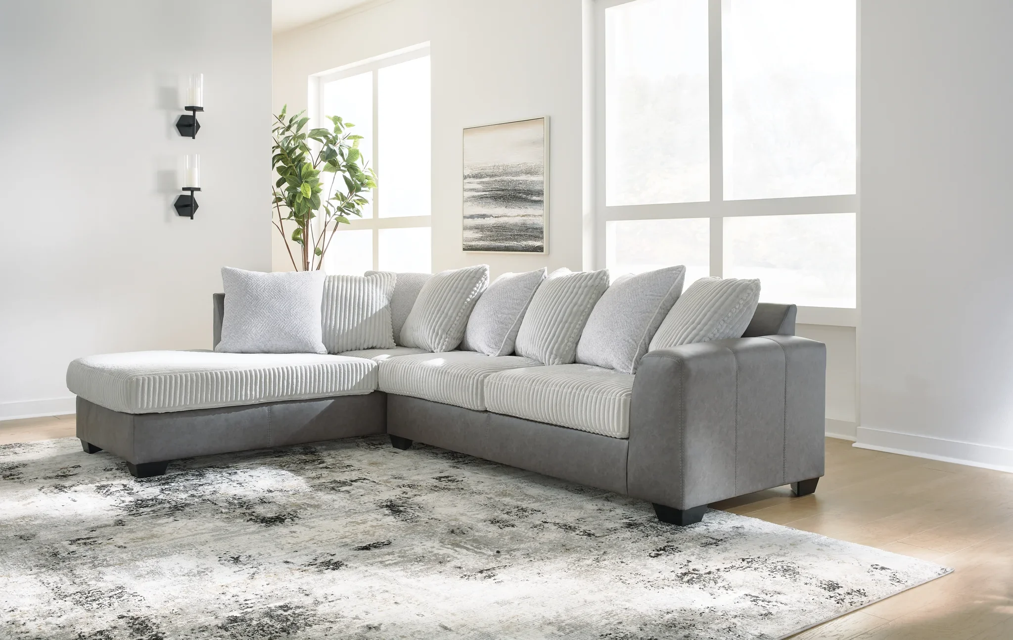Clairette Court - Alloy - 2-Piece Sectional With Laf Corner Chaise - Image 2