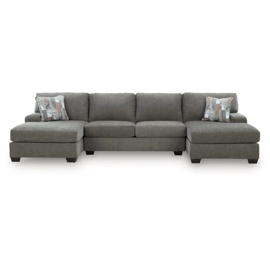 Clarington - 3-Piece Sectional With Double Chaise - Greystone