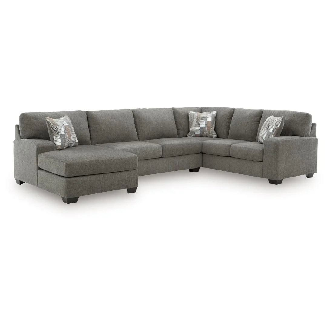 Clarington - 3-Piece Sectional With LAF Chaise And RAF Sofa - Greystone