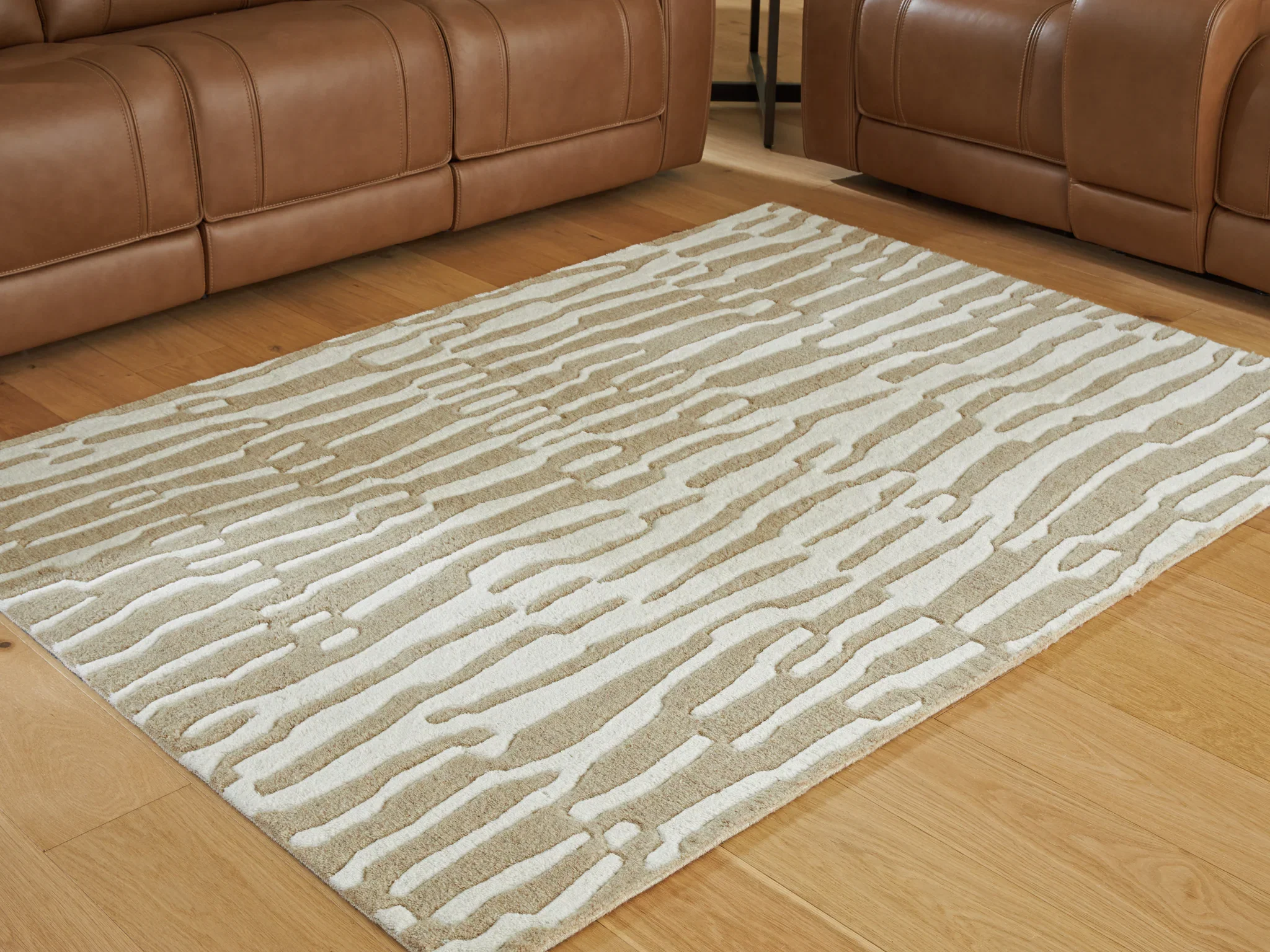 Corrbell - Beige / White - Medium Rug - 5' x 7' - Image 2