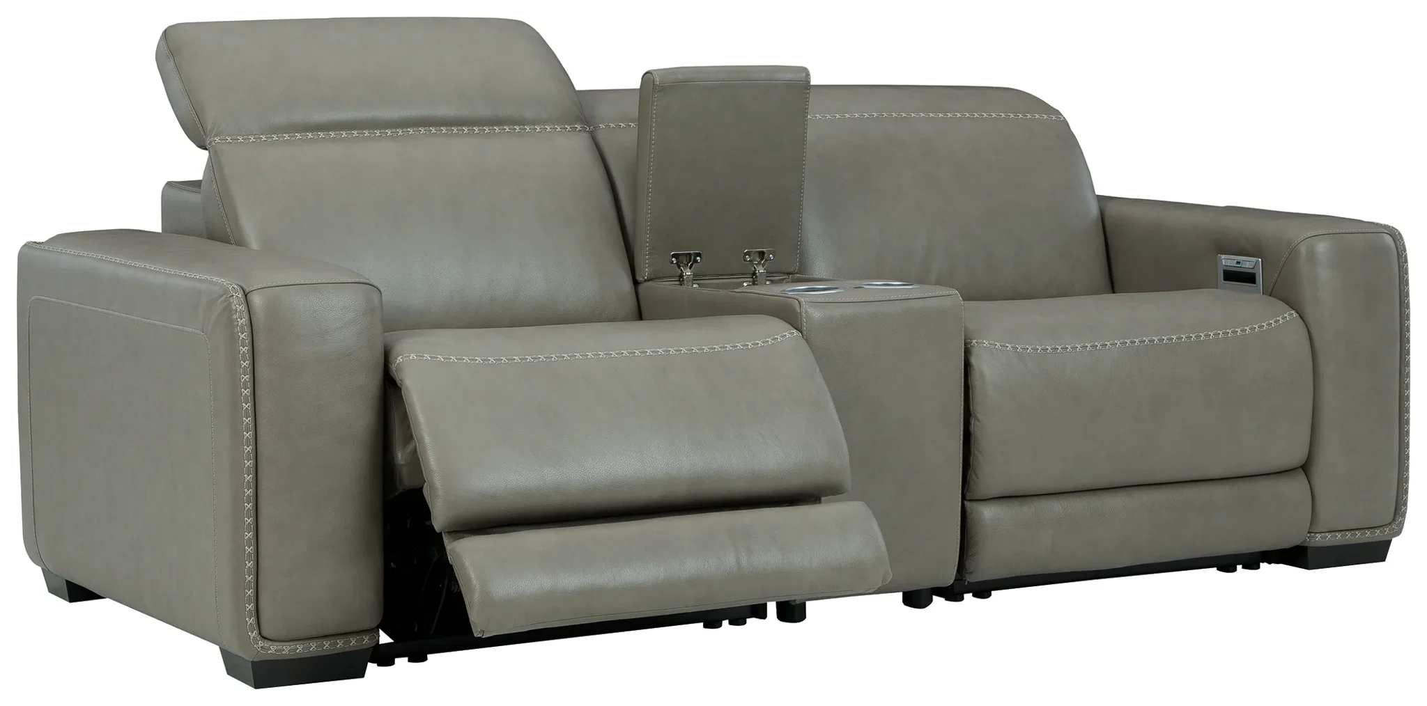 Correze - Gray - Power Loveseat With Console 3 Pc Sectional - Image 3